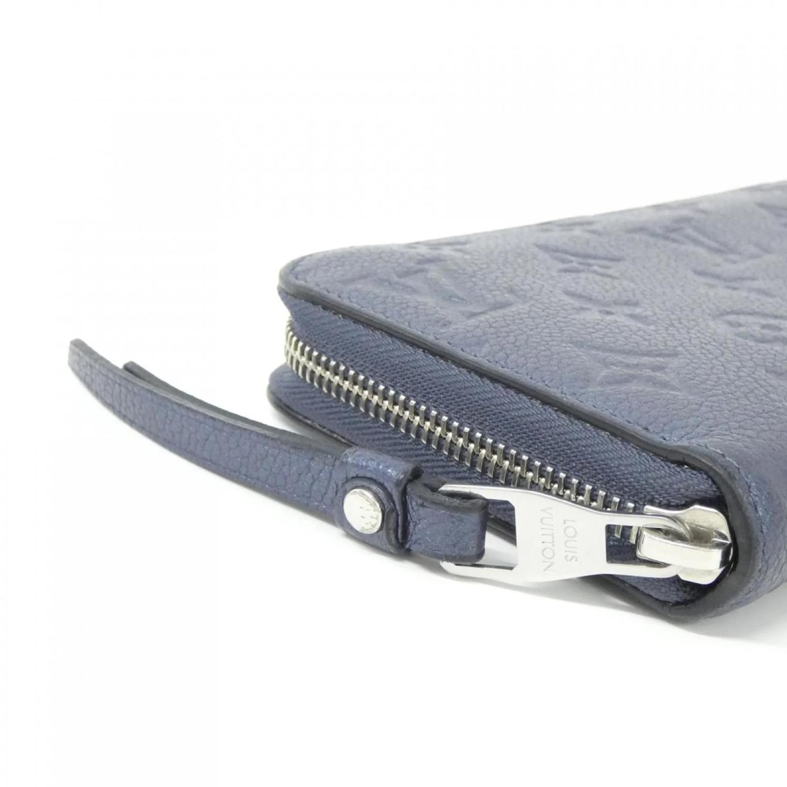 Louis Vuitton Monogram Empreinte Zippy Wallet Navy blue Leather ref.2255890