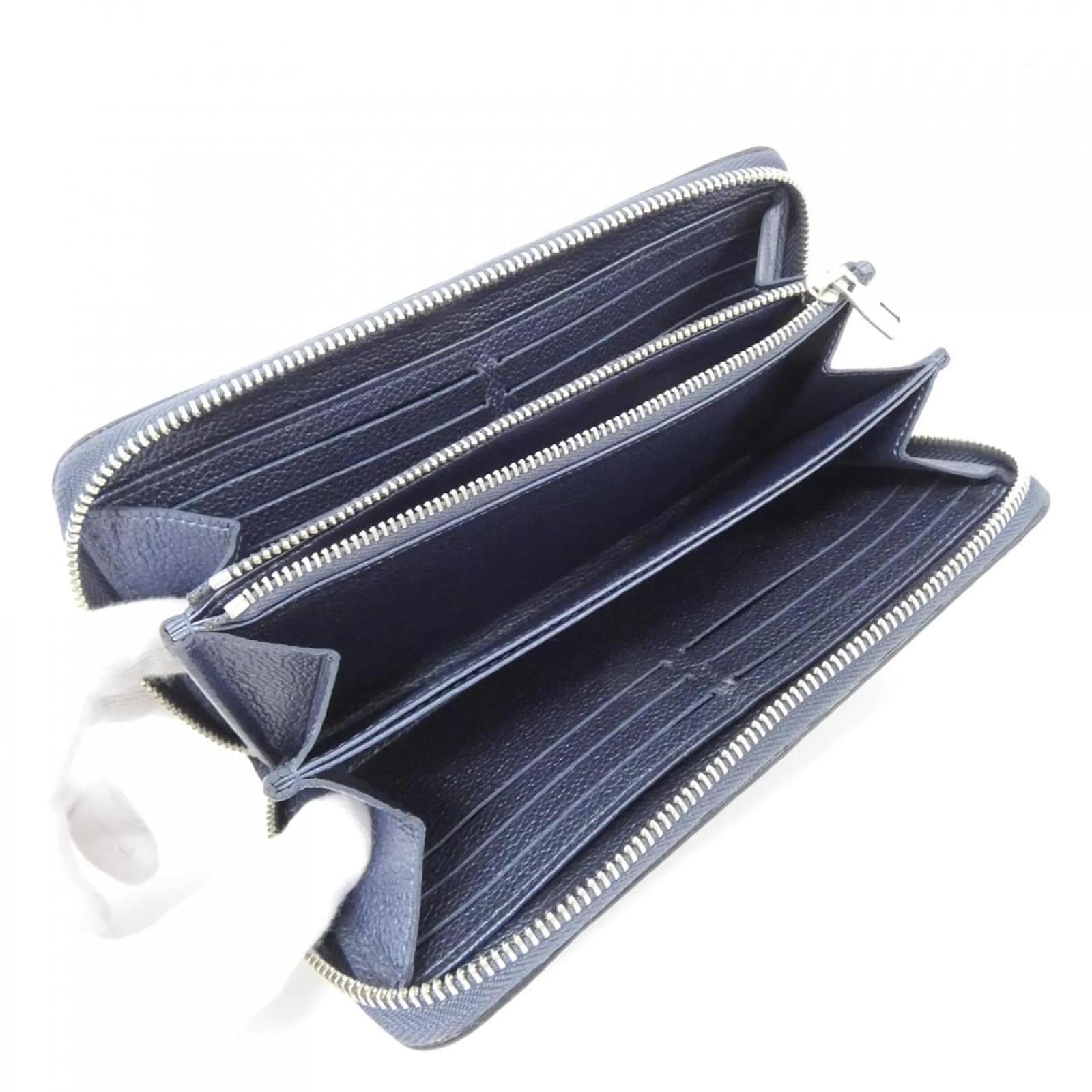 Louis Vuitton Monogram Empreinte Zippy Wallet Navy blue Leather ref.2255890