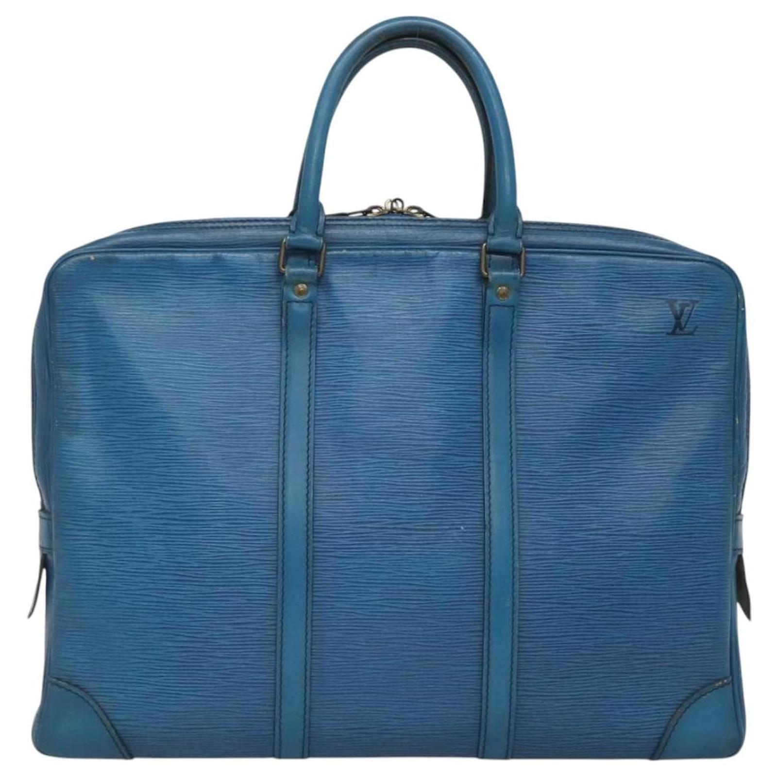 LOUIS VUITTON Epi Porte Documents Voyage Business Bag Blue M54475 Auth bs26141 Leather  ref.2256042