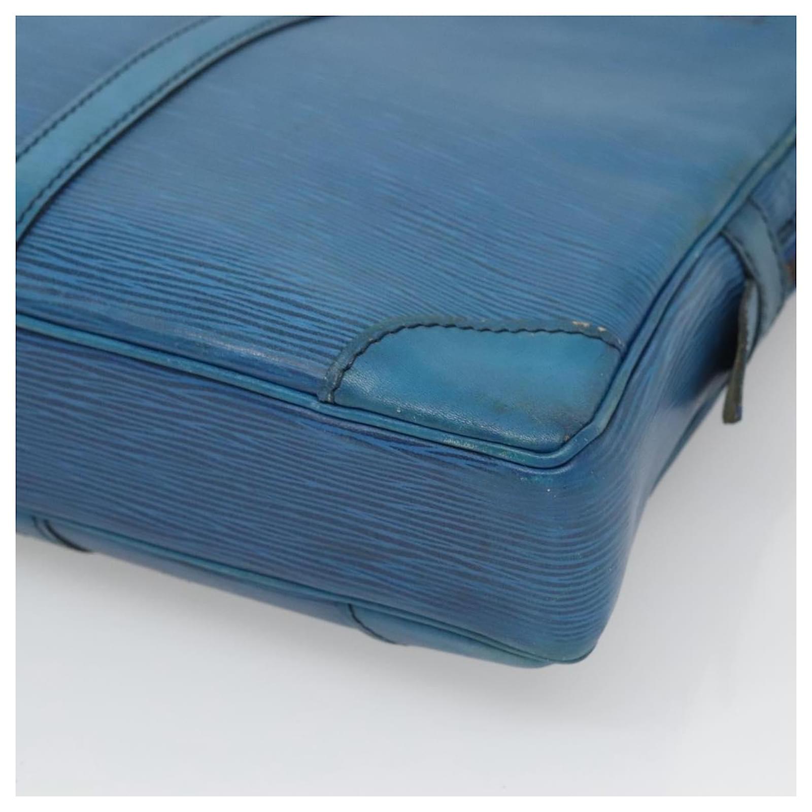 LOUIS VUITTON Epi Porte Documents Voyage Business Bag Blue M54475 Auth bs26141 Leather  ref.2256042