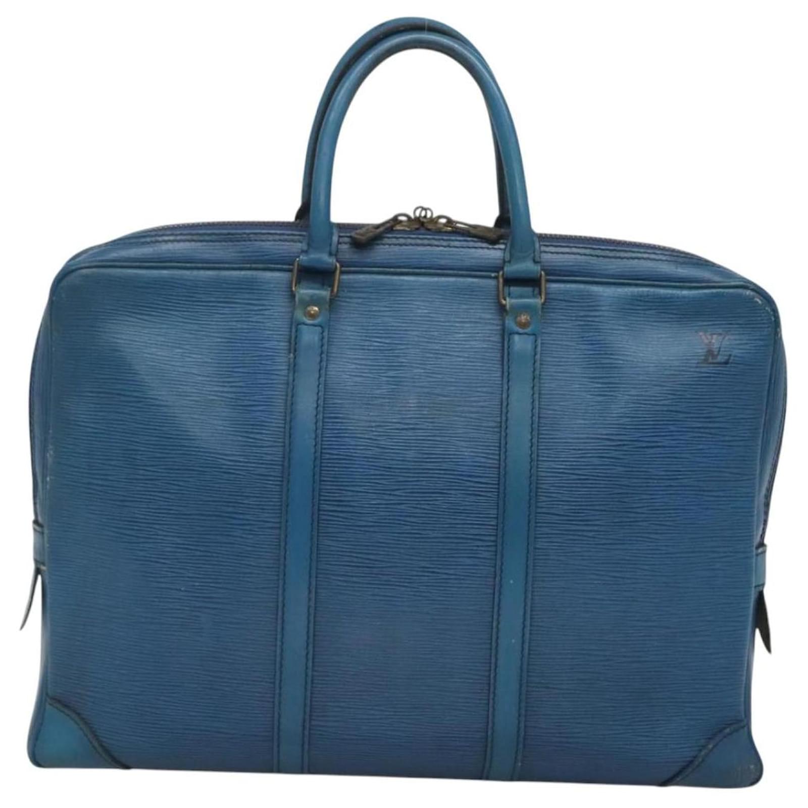 LOUIS VUITTON Epi Porte Documents Voyage Business Bag Blue M54475 Auth bs26141 Leather  ref.2256042