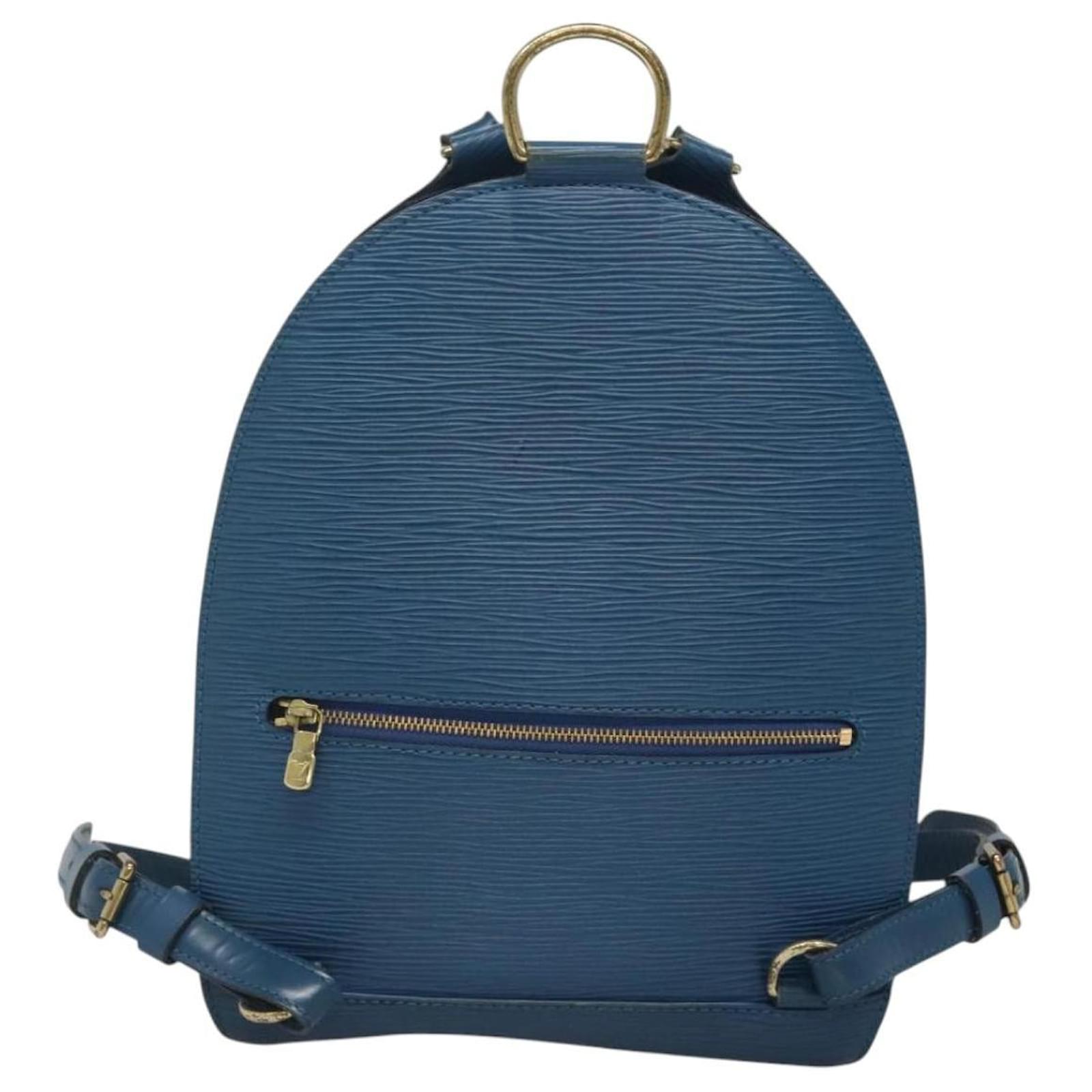 LOUIS VUITTON Epi Mabillon Backpack Blue M52235 LV Auth MX452 Leather  ref.2256129
