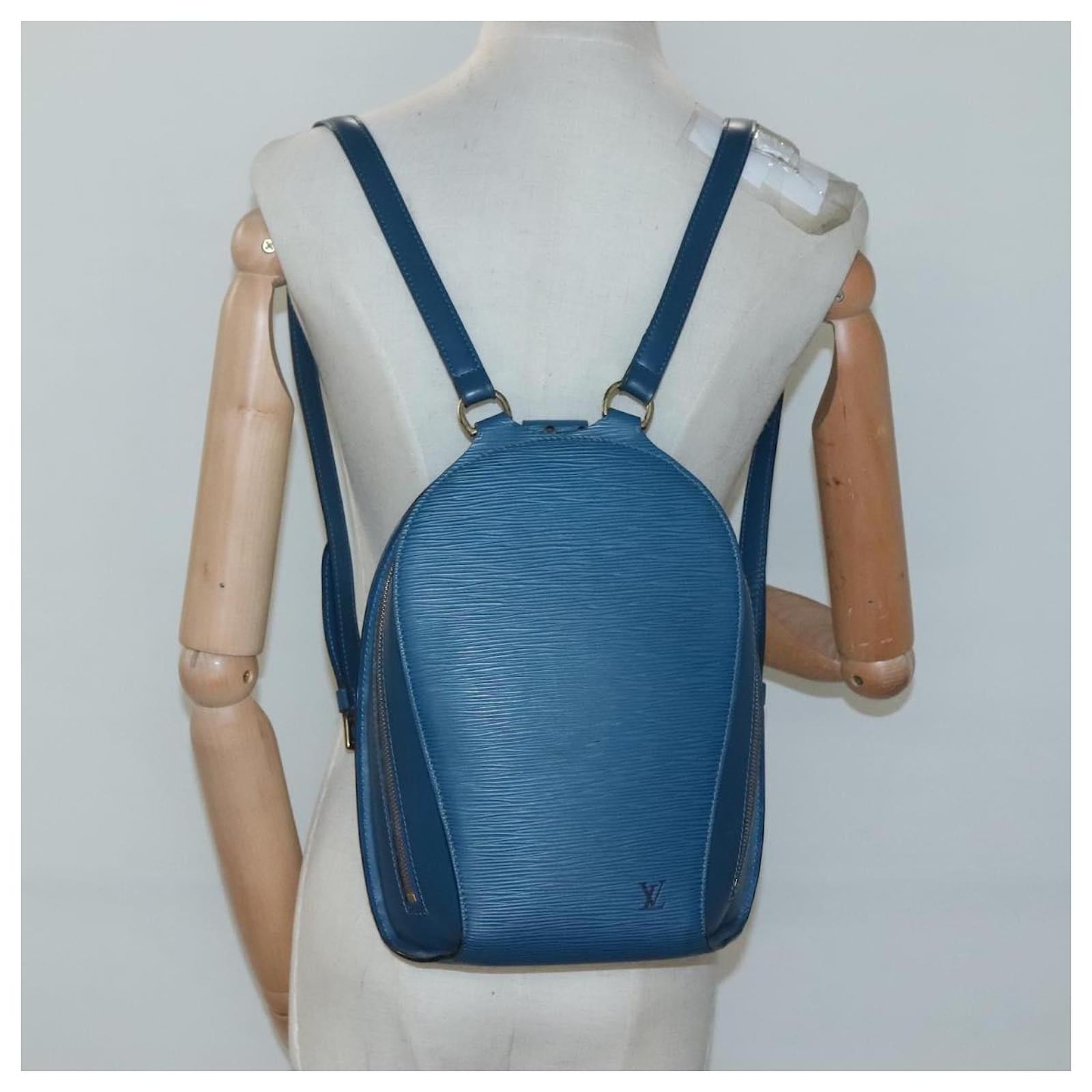 LOUIS VUITTON Epi Mabillon Backpack Blue M52235 LV Auth MX452 Leather  ref.2256129