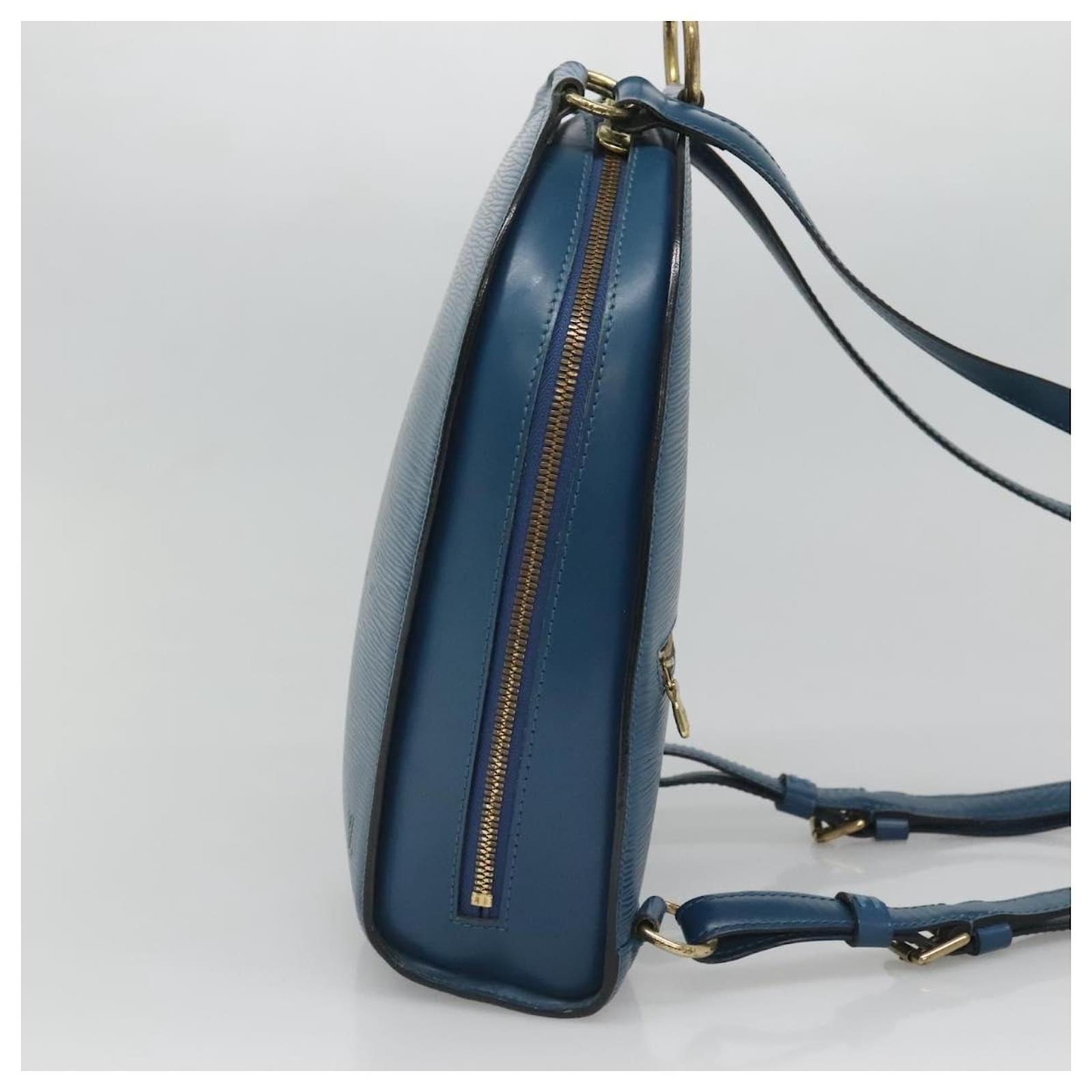 LOUIS VUITTON Epi Mabillon Backpack Blue M52235 LV Auth MX452 Leather  ref.2256129