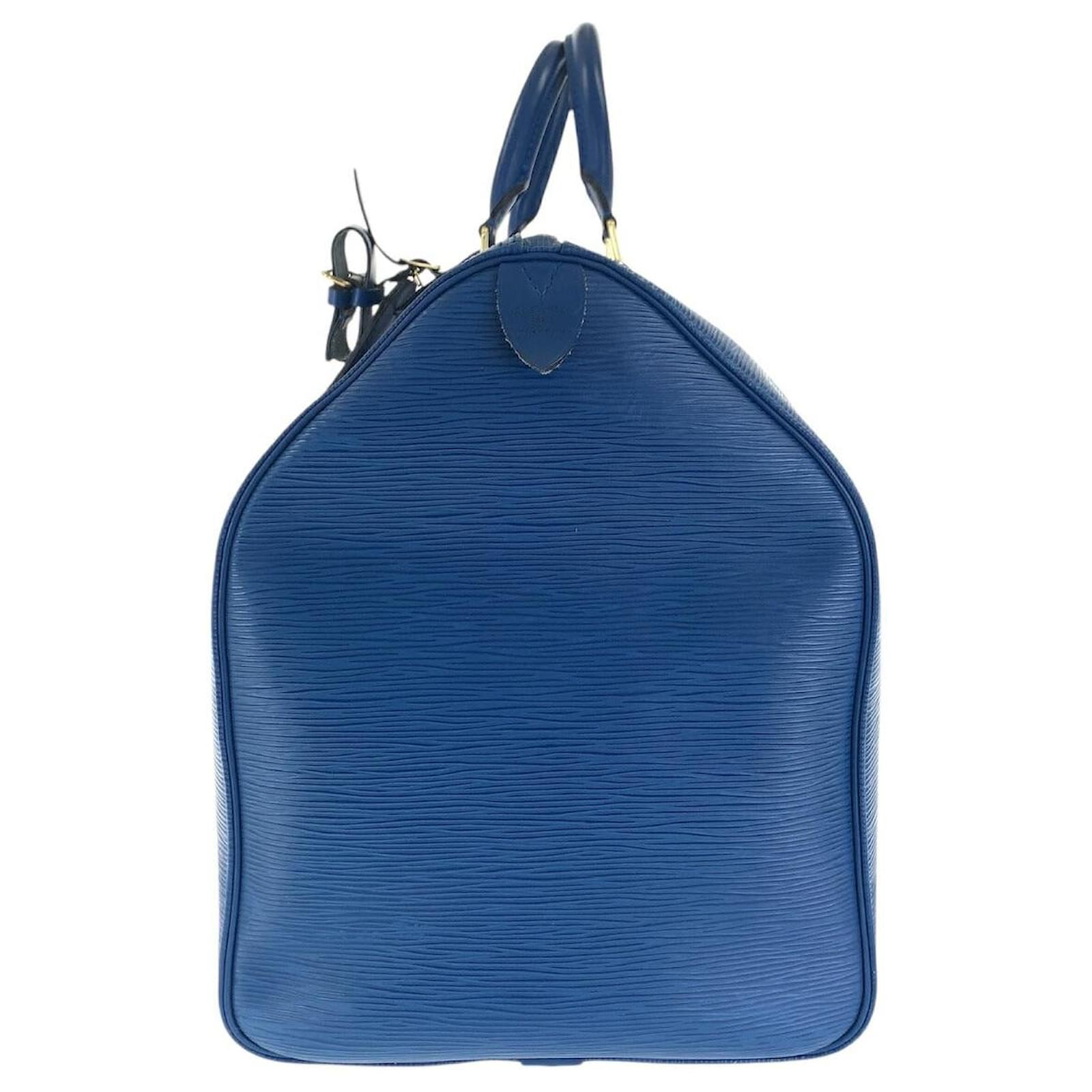 Louis Vuitton Epi Keepall 50 Boston Bag M42965 Blue Leather  ref.2256834