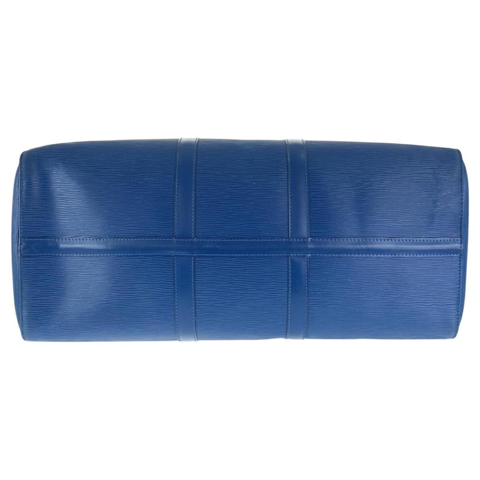 Louis Vuitton Epi Keepall 50 Boston Bag M42965 Blue Leather  ref.2256834