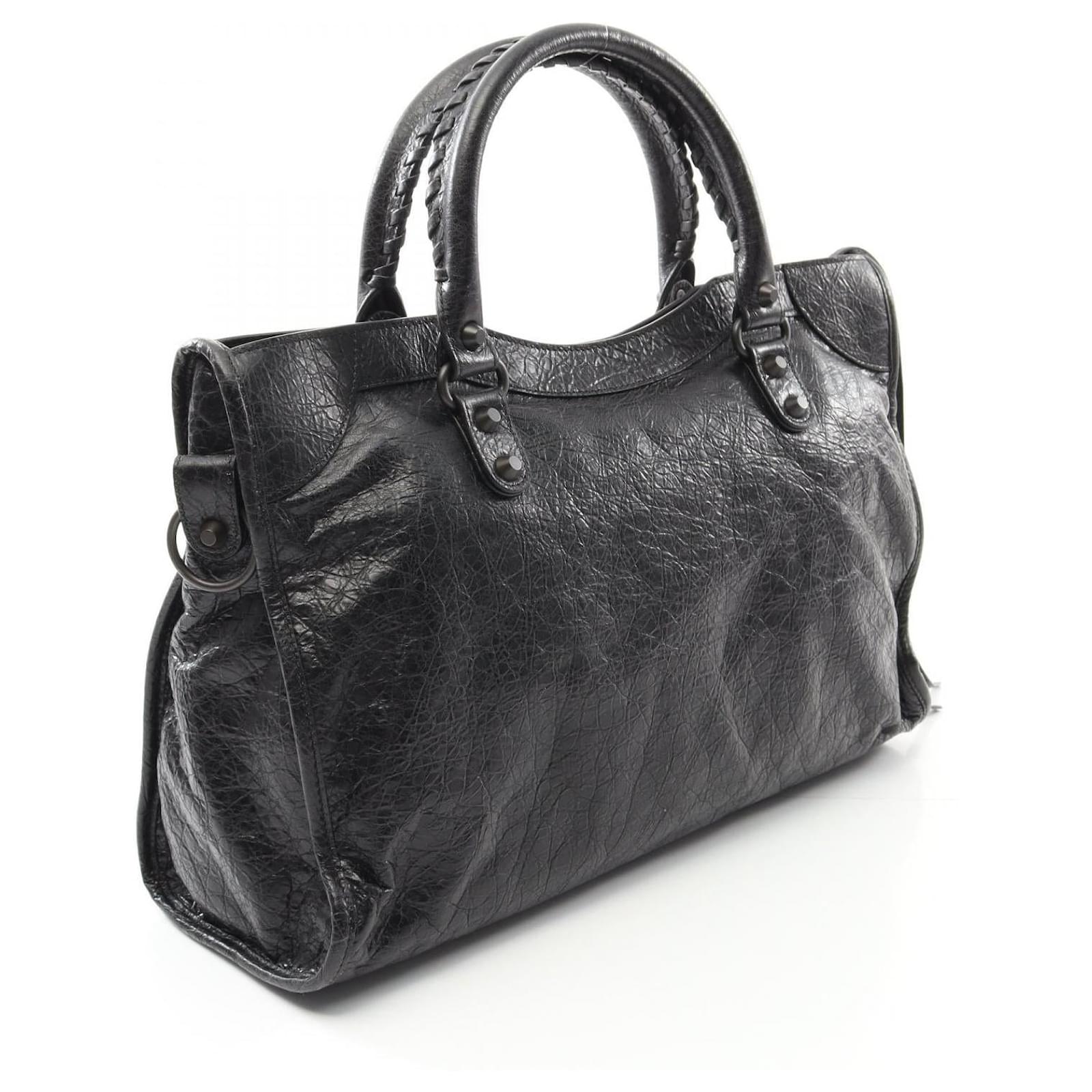 Balenciaga Calfskin City Medium Handbag 8230582ABEK 1000 Black