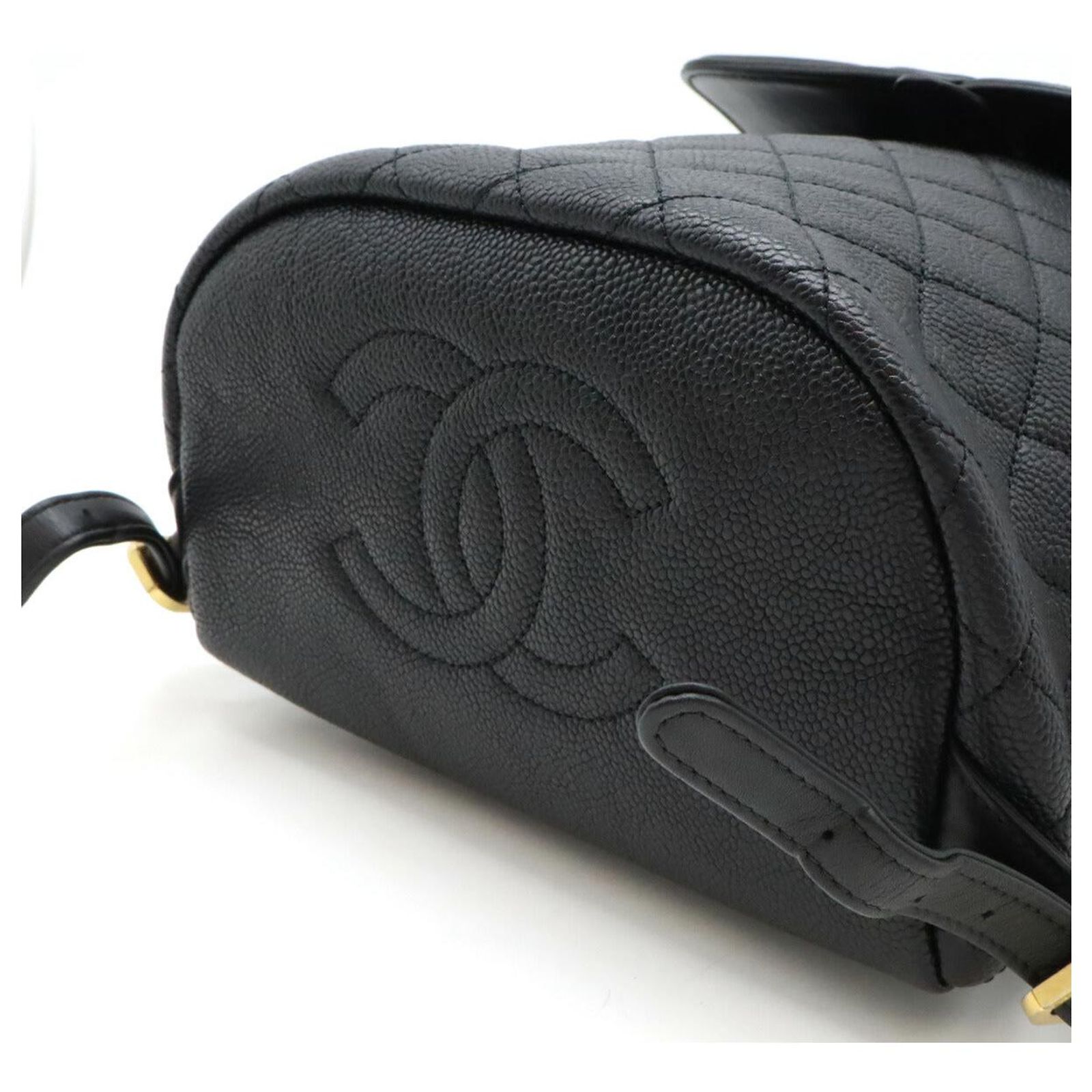 Chanel Caviar Skin CC Filigree Backpack A57090 Black Leather  display picture 2