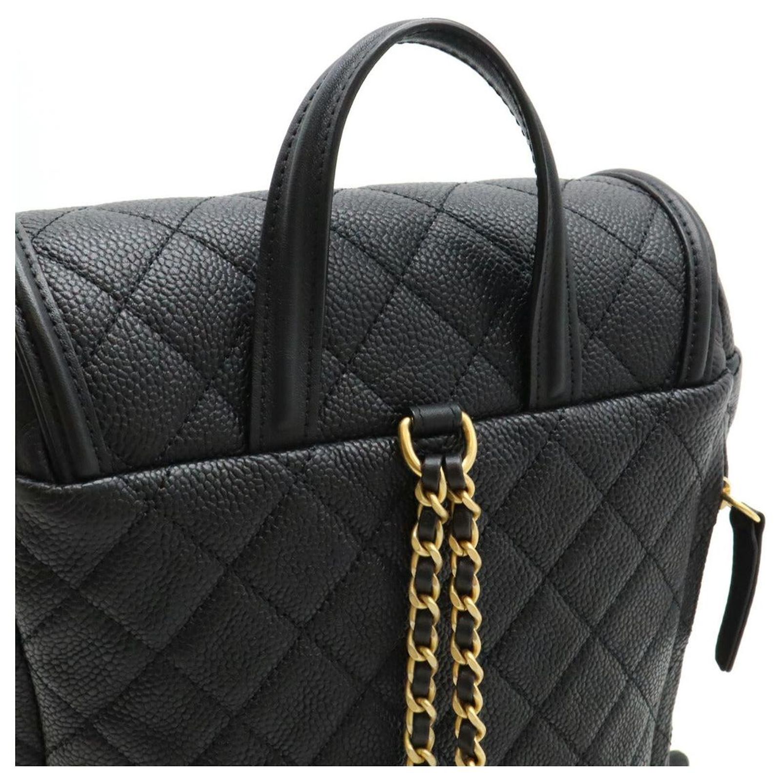 Chanel Caviar Skin CC Filigree Backpack A57090 Black Leather  display picture 1