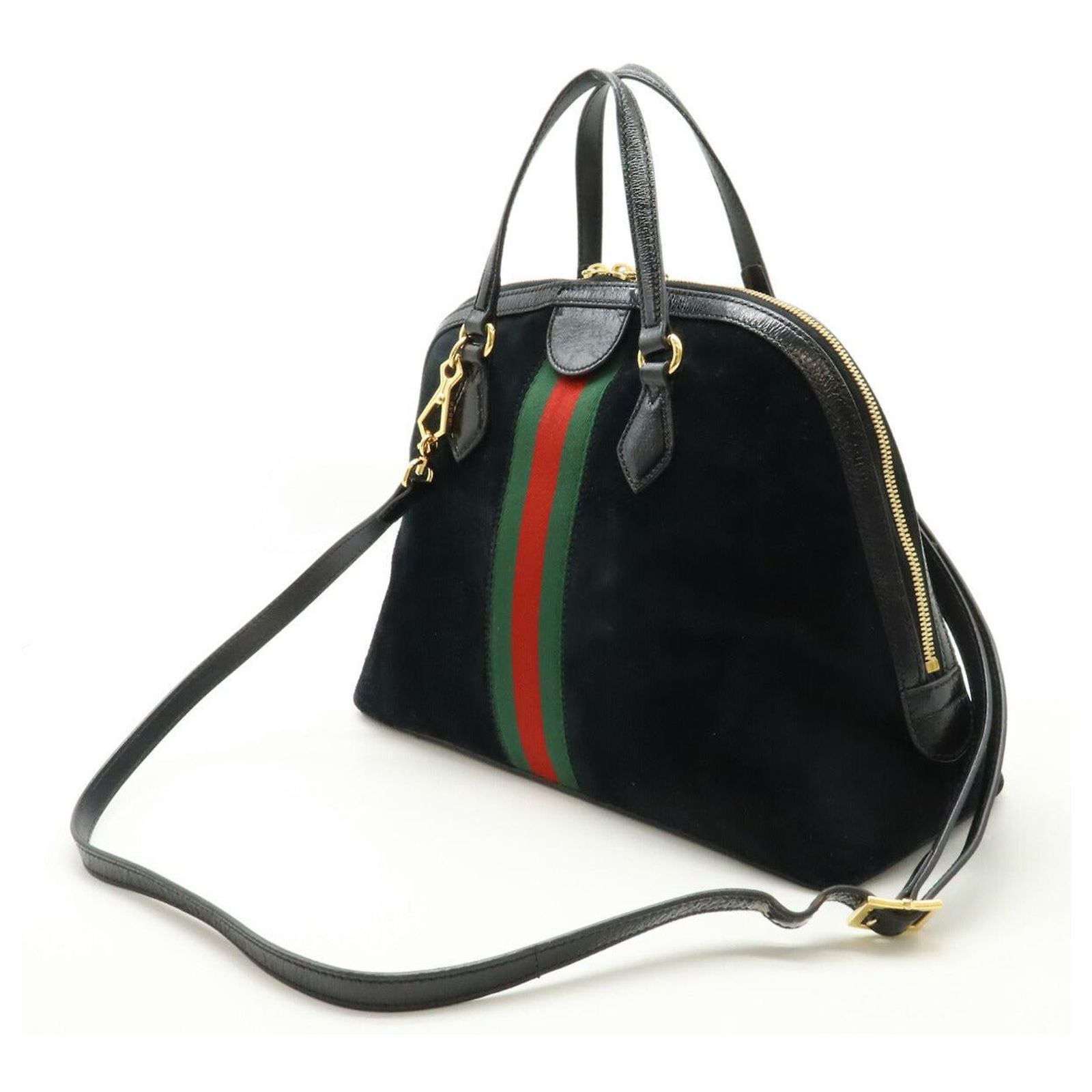 Gucci Suede Patent Leather Ophidia 2way Bag 524533 Black ref 