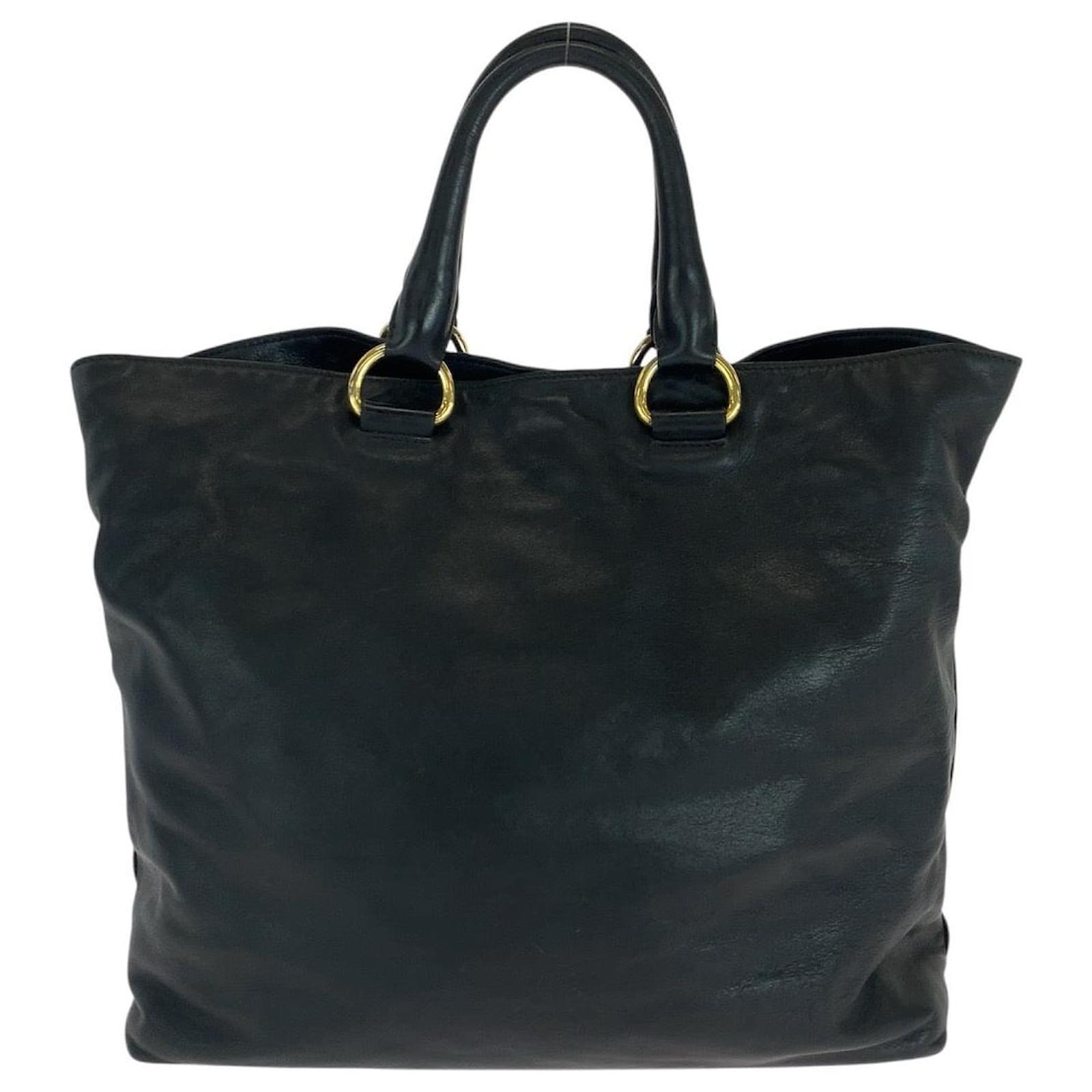 Prada Black Leather 2way Tote Bag ref.2263579 - Joli Closet