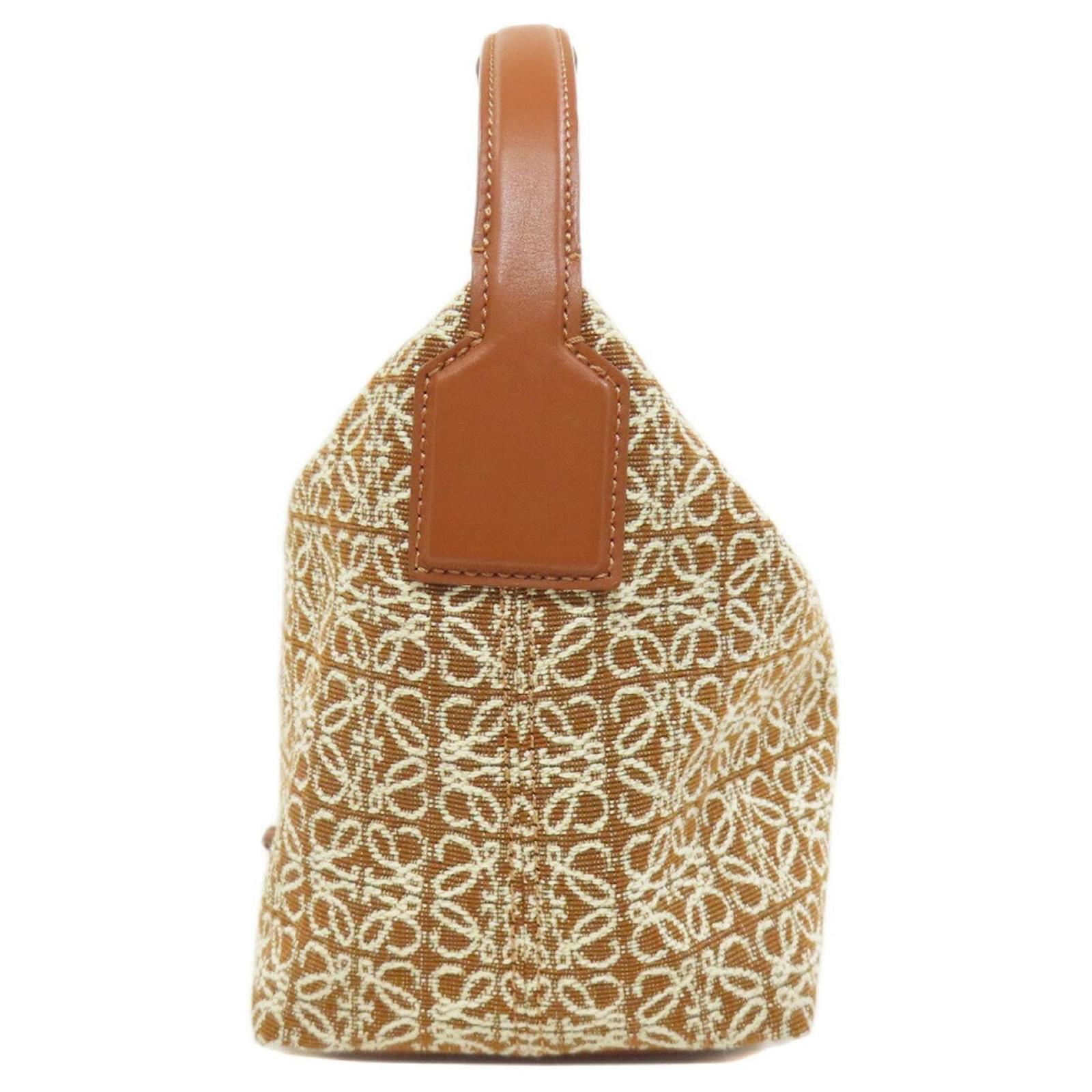 Loewe Anagram Cube Handbag Brown Cloth Joli Closet