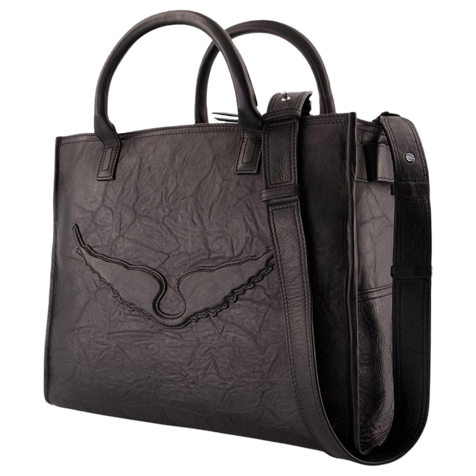 Angel Wings Shopper Bag - Zadig & Voltaire - Leather - Black Pony 