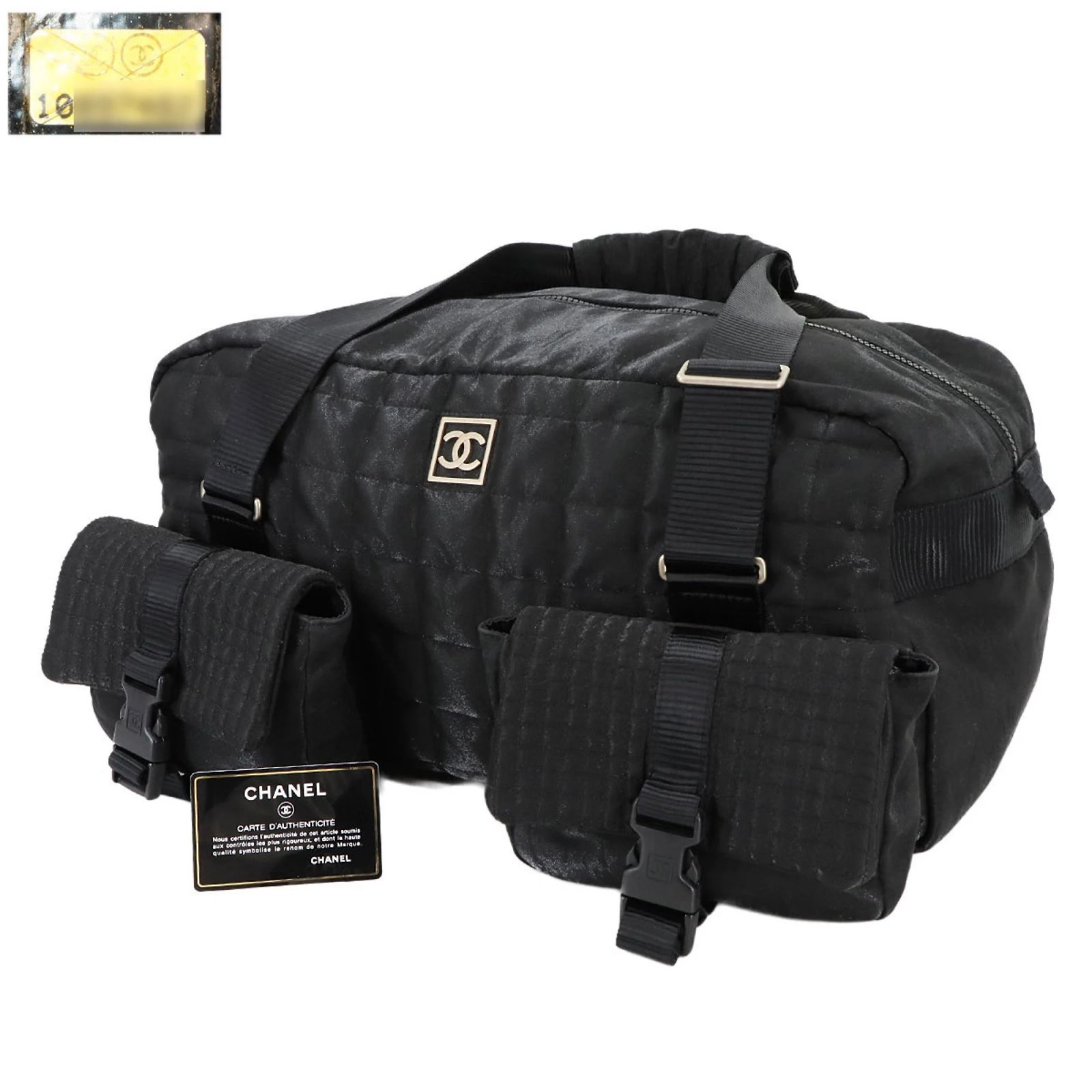 Chanel Black Nylon Sport Line Choco Bar Backpack Chanel Sports Line Chocolate Bar Boston Shoulder Bag Black  main image 2