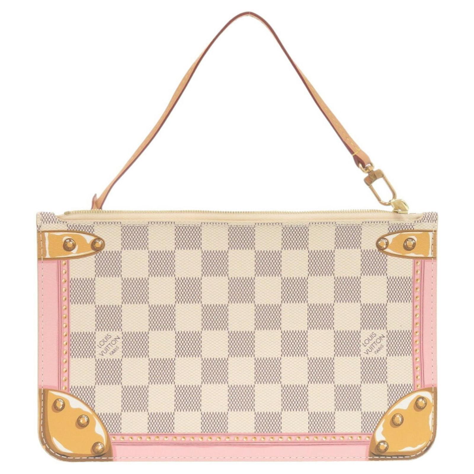 Louis Vuitton Neverfull Pouch White Cloth Joli Closet
