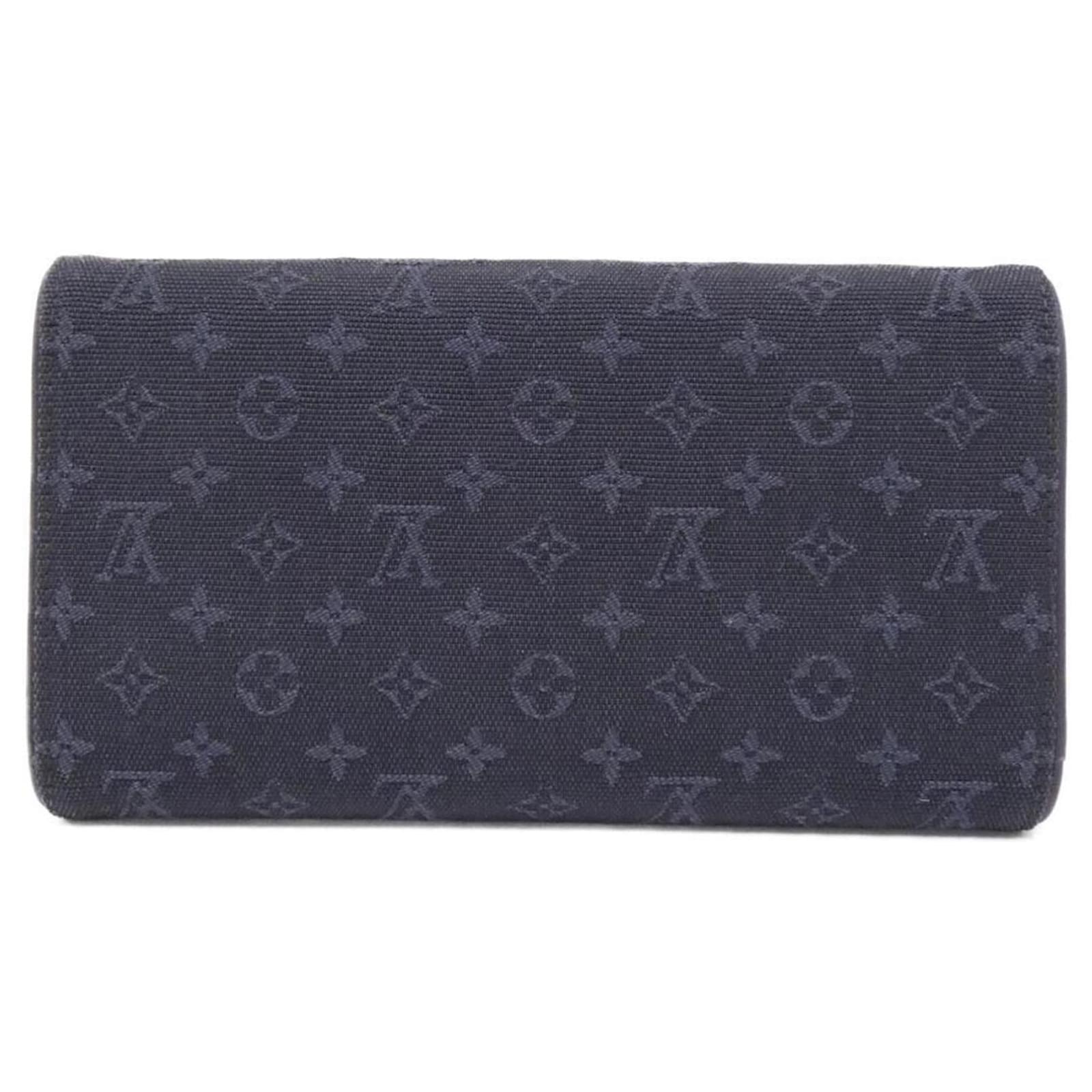Louis Vuitton Monogram Mini Portefeuille International Wallet Dark blue Cloth ref.2271865