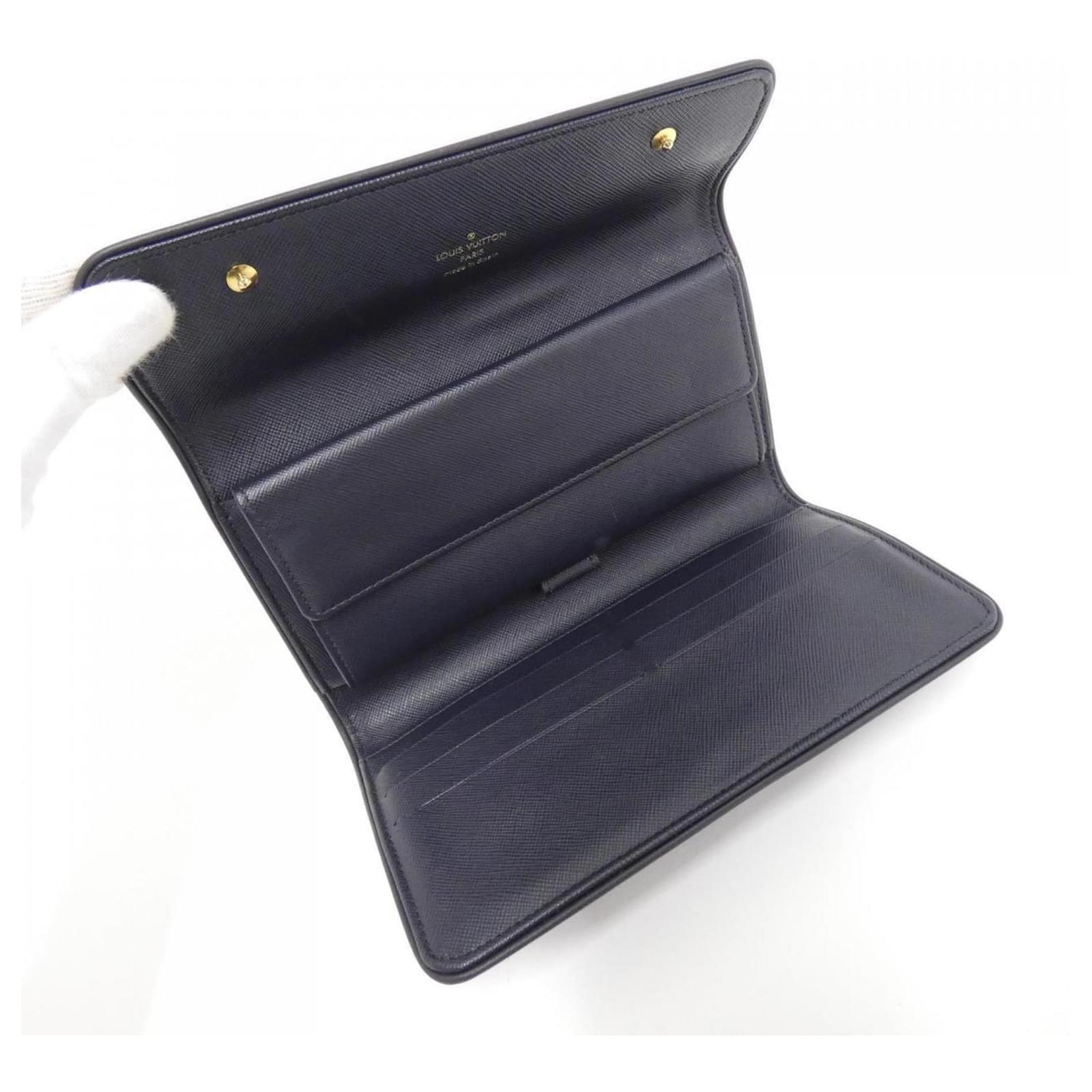 Louis Vuitton Monogram Mini Portefeuille International Wallet Dark blue Cloth ref.2271865