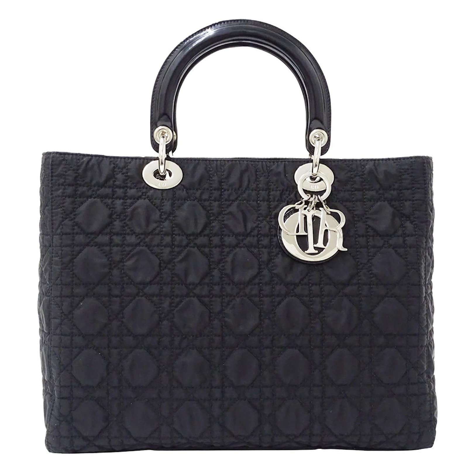 Christian Dior Lady Dior Handbag Black Nylon ref.2273224 - Joli Closet