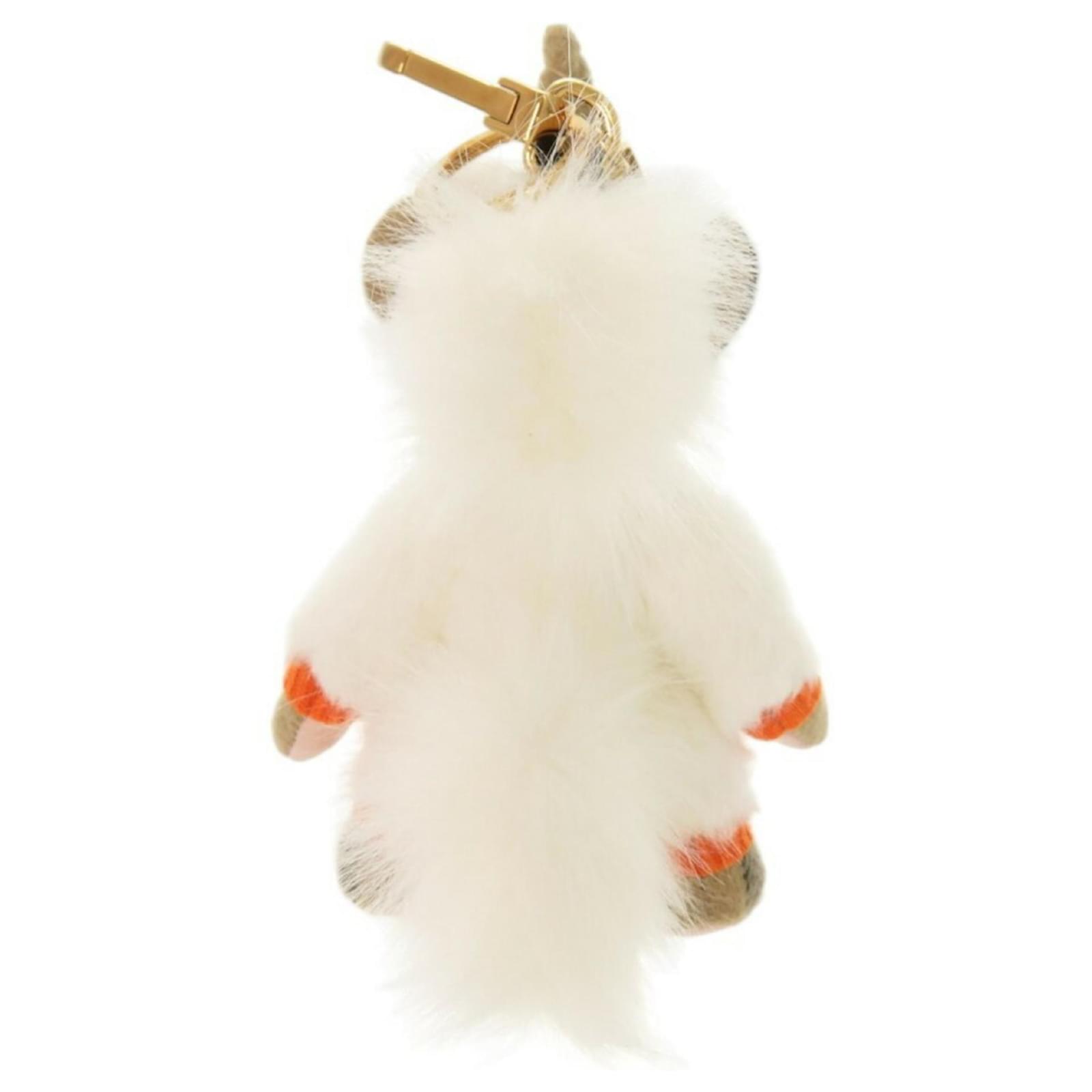 Burberry Thomas Bear Unicorn Costume Keyring Brown White Leather