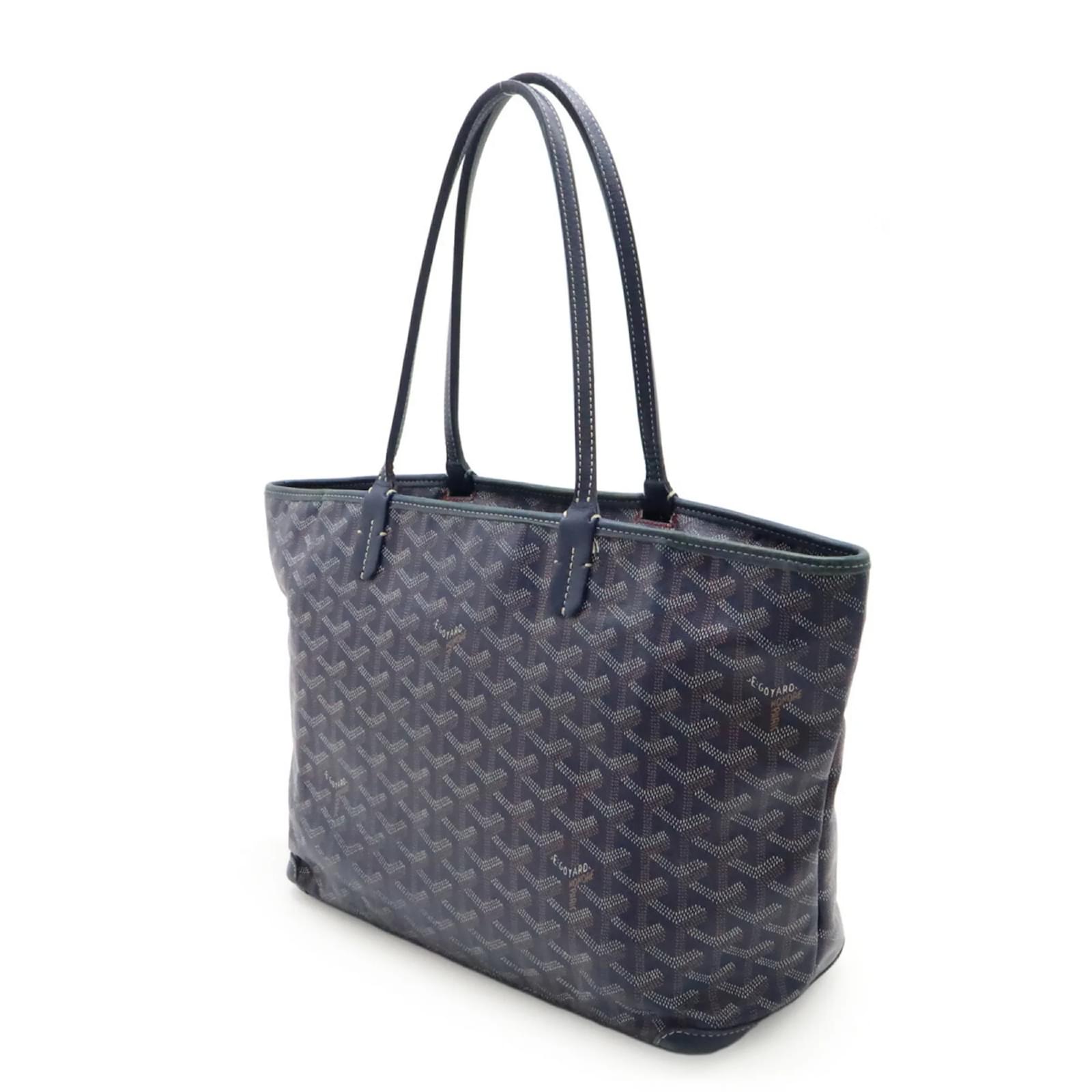 Goyard Artois PM Tote Bag Navy blue Leather Plastic