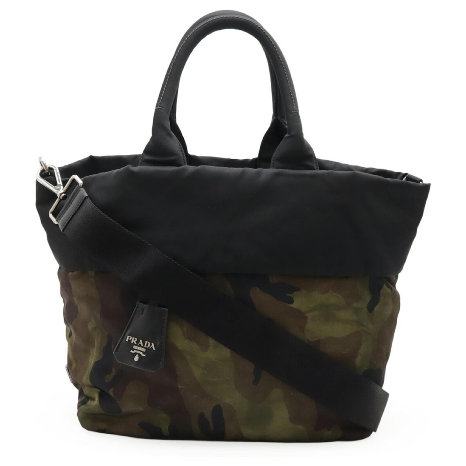 Reversible Camouflage Tote Bag von Prada Mehrfarben Grün Nylon ref