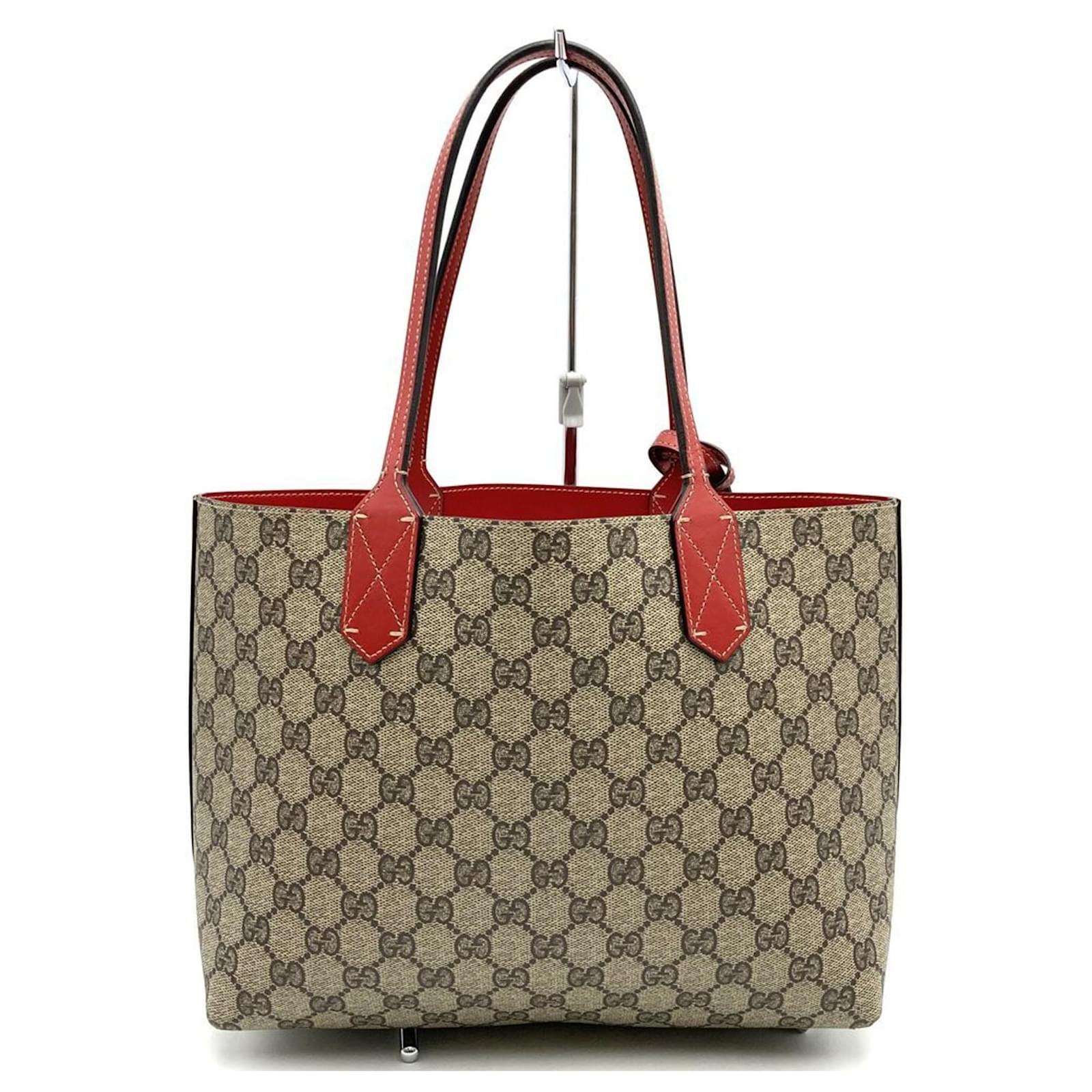 Gucci Reversible Tote Bag Brown Red Plastic ref.JC2274683 (Sold