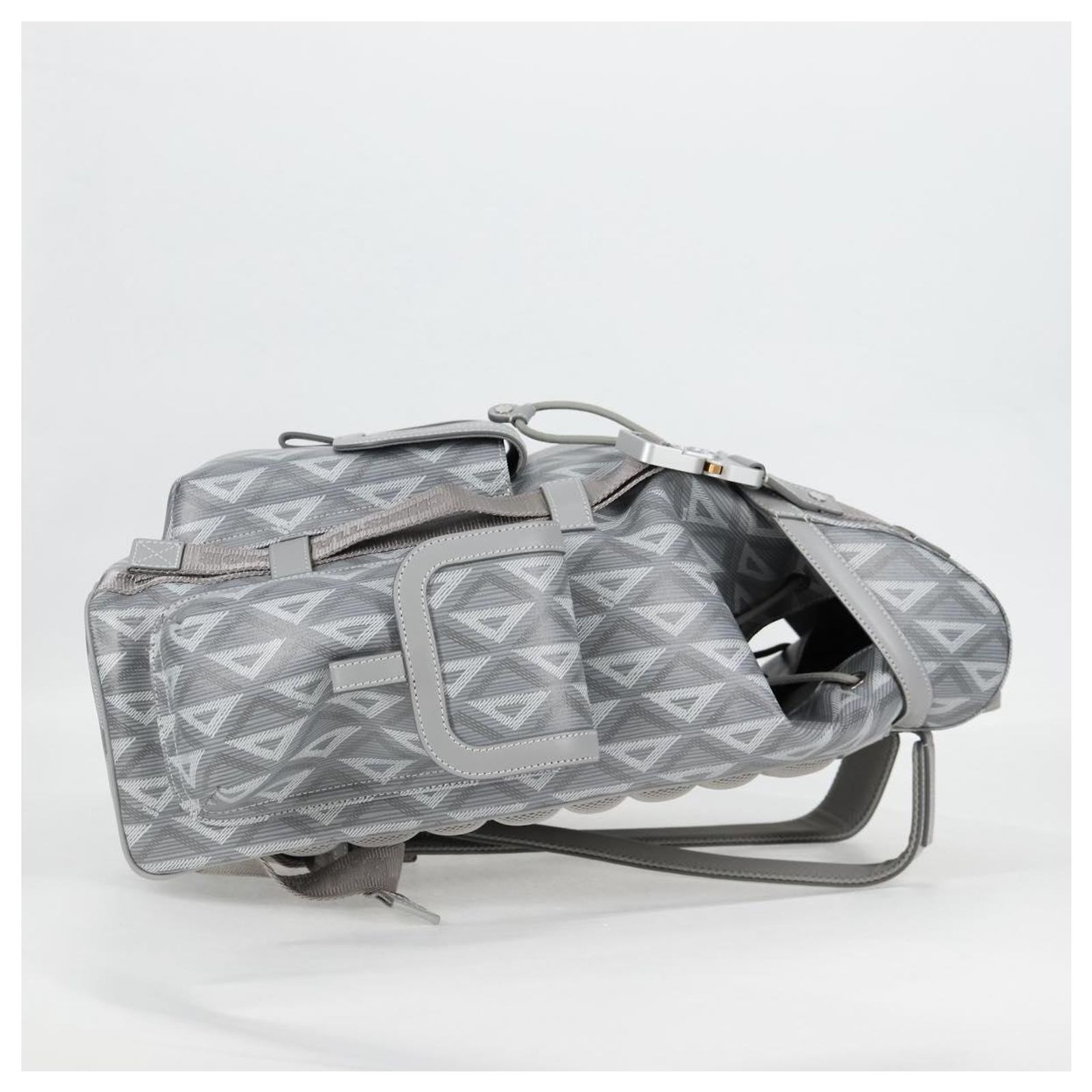 Christian Dior Trotter Canvas Backpack PVC Blue Silver Auth bs31270 Christian Dior Basket Bag Trotter Canvas Shoulder Bag Rattan  main image 2