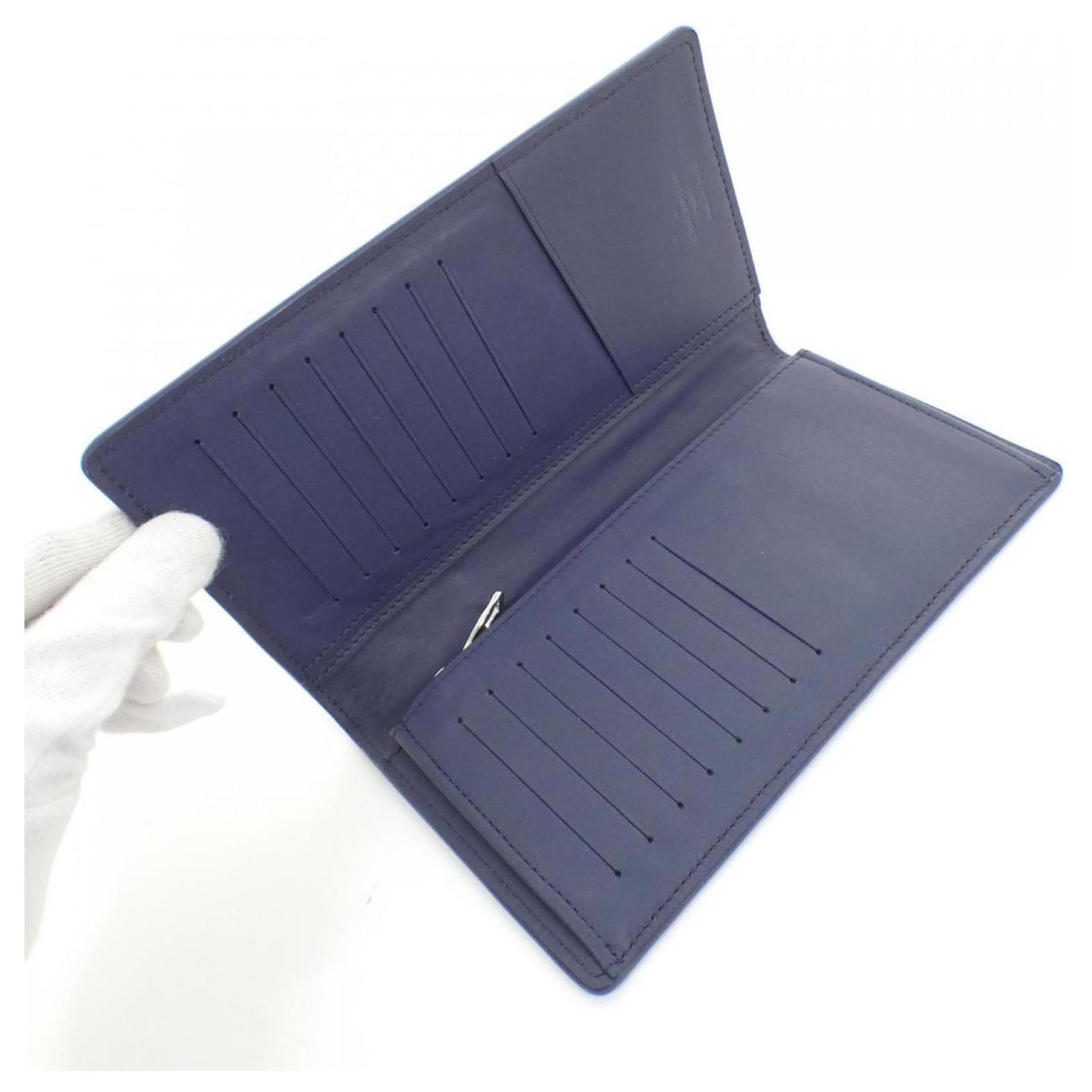 Louis Vuitton Watercolor Monogram Portefeuille Brazza Wallet Navy blue Patent leather  ref.2276576