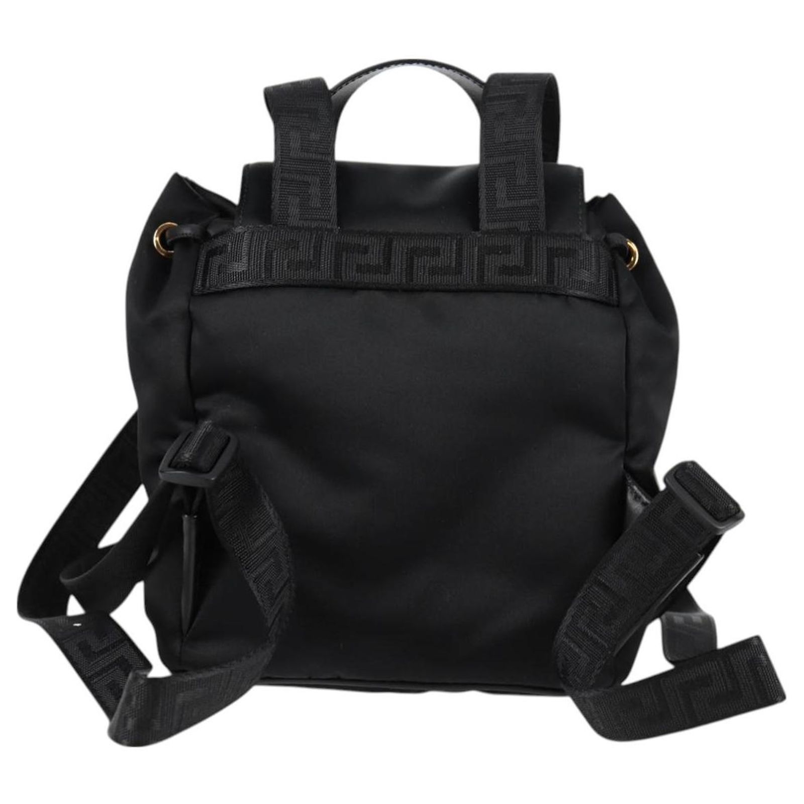 VERSACE Backpack Nylon Black Gold Auth 118730A VERSACE Backpack Nylon Black Gold Auth 118730A Golden ref  main image 3