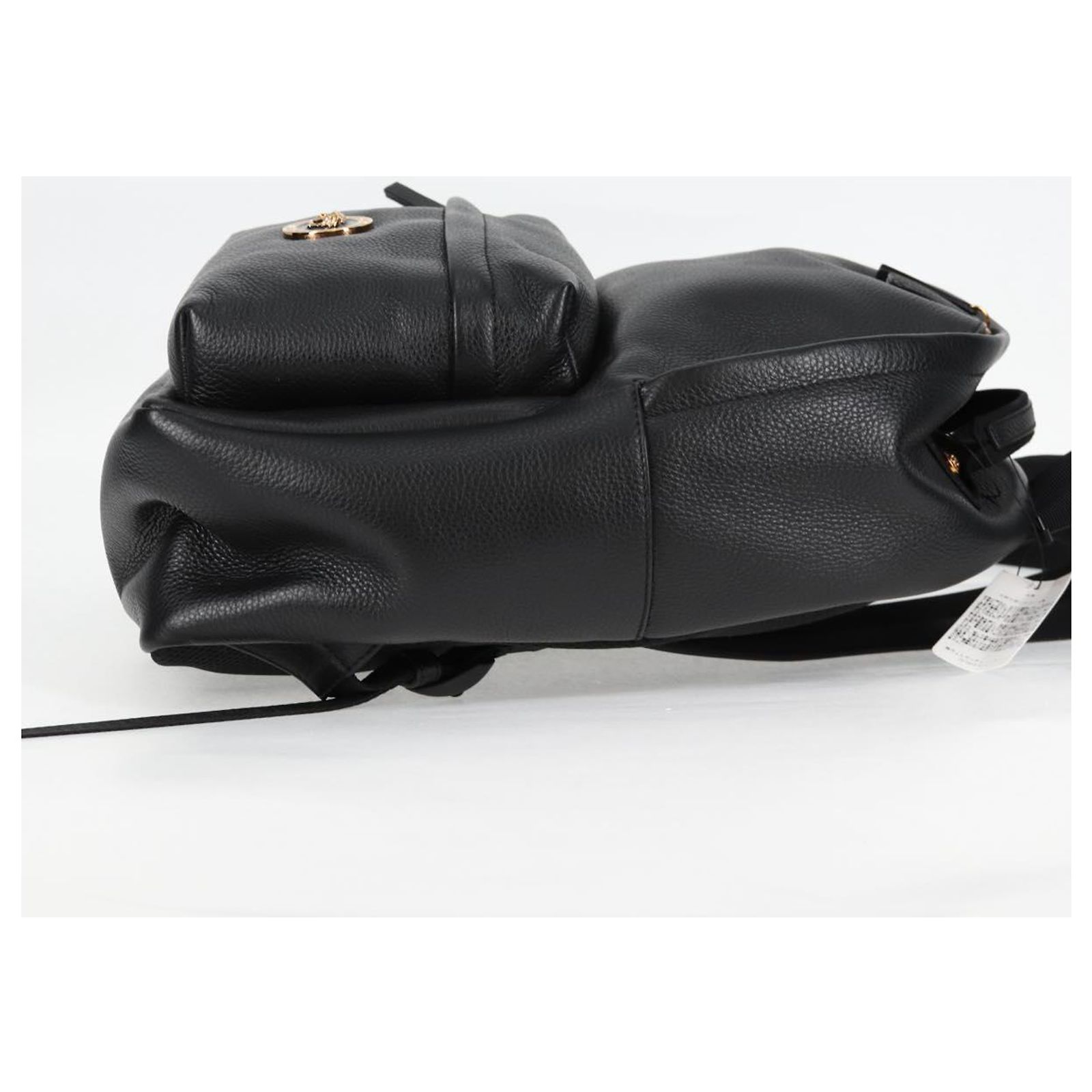 VERSACE Backpack Leather Black Gold Auth 118810M VERSACE Backpack Leather Black Gold Auth 118810M Golden ref  main image 2