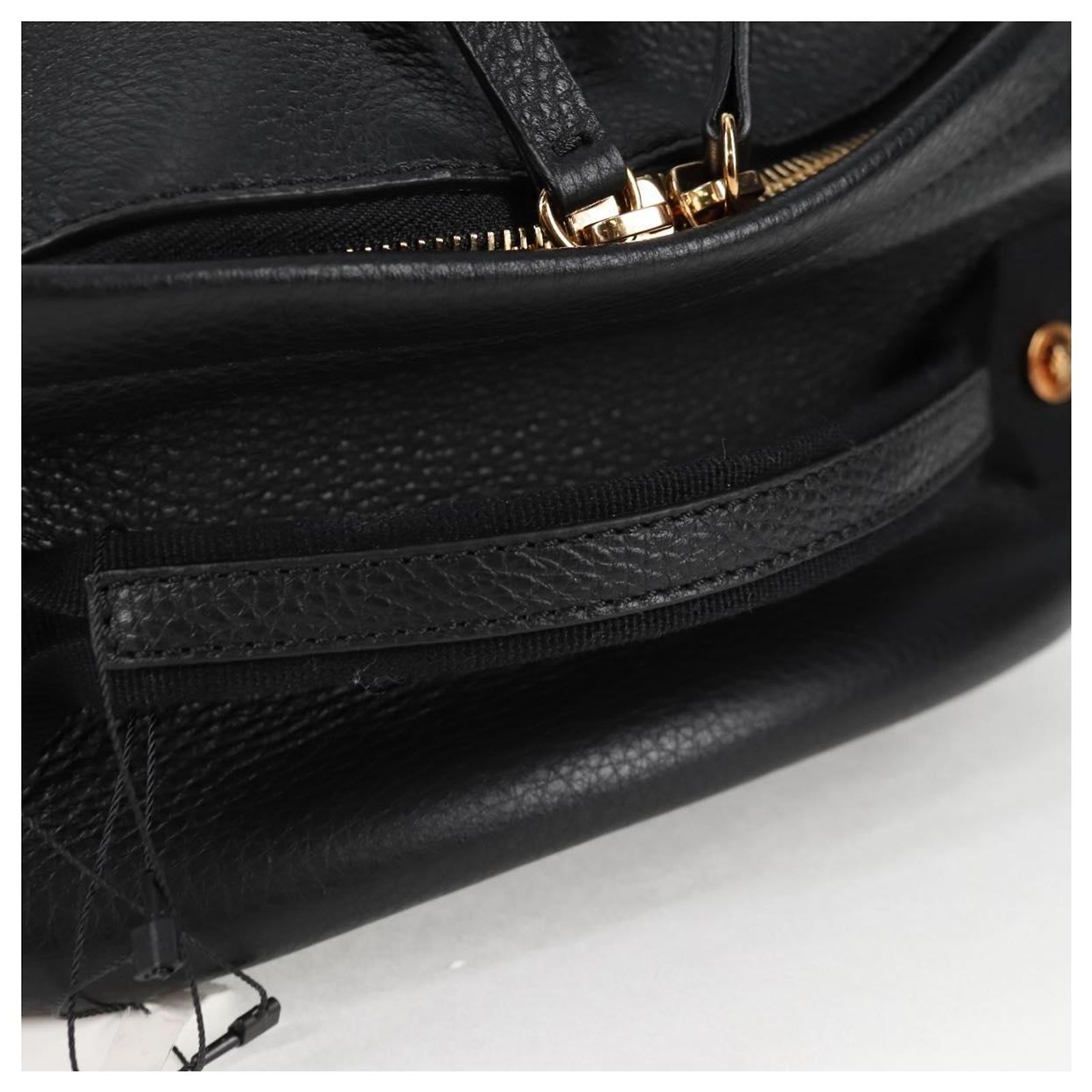 VERSACE Backpack Leather Black Gold Auth 118810M VERSACE Backpack Leather Black Gold Auth 118810M Golden ref  main image 2