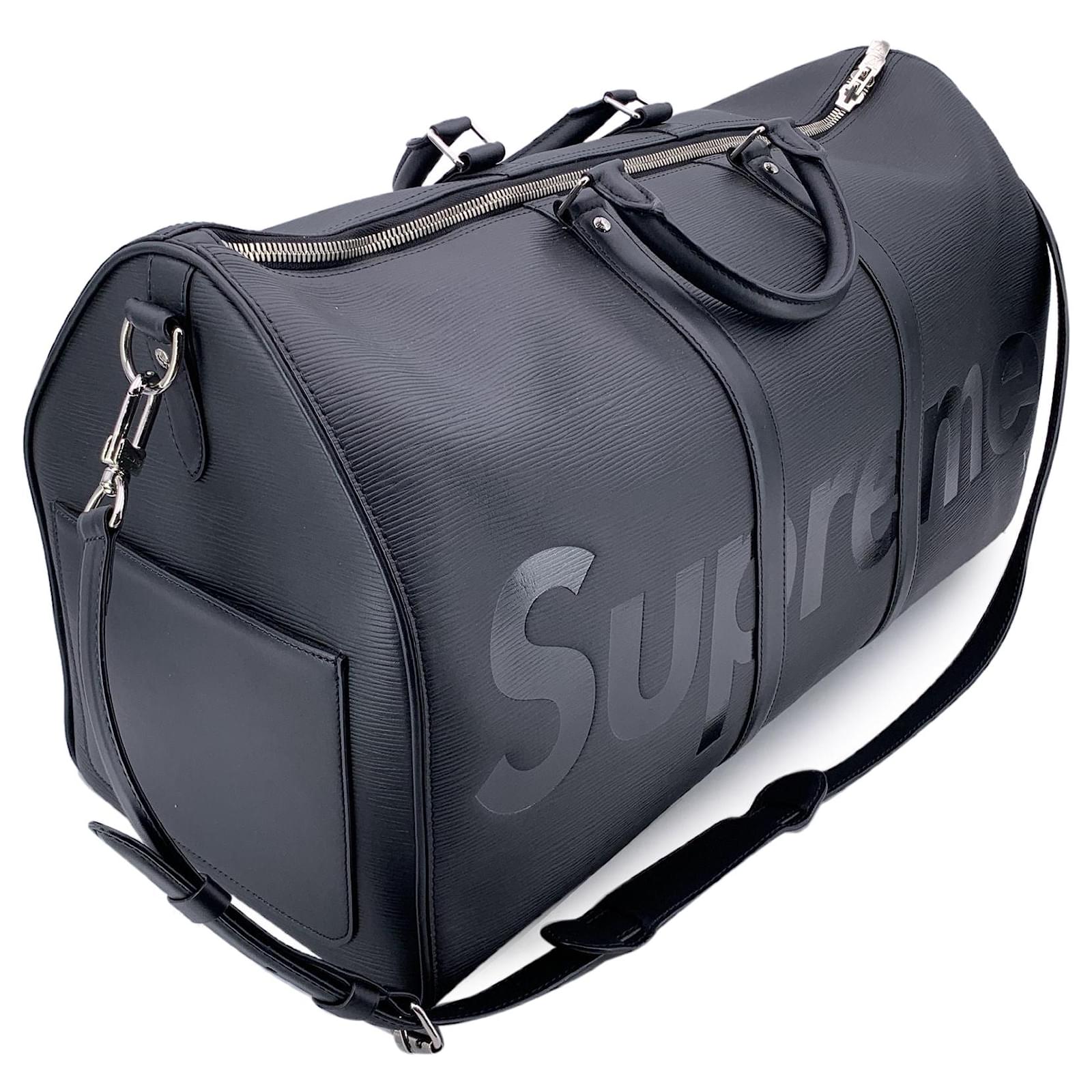 Louis Vuitton x Supreme Black Epi Keepall Bandouliere 55 Duffle