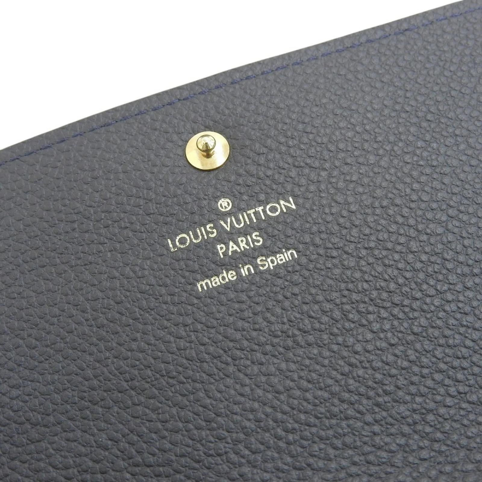 Louis Vuitton Monogram Empreinte Long Wallet Navy blue Cloth  ref.2282215
