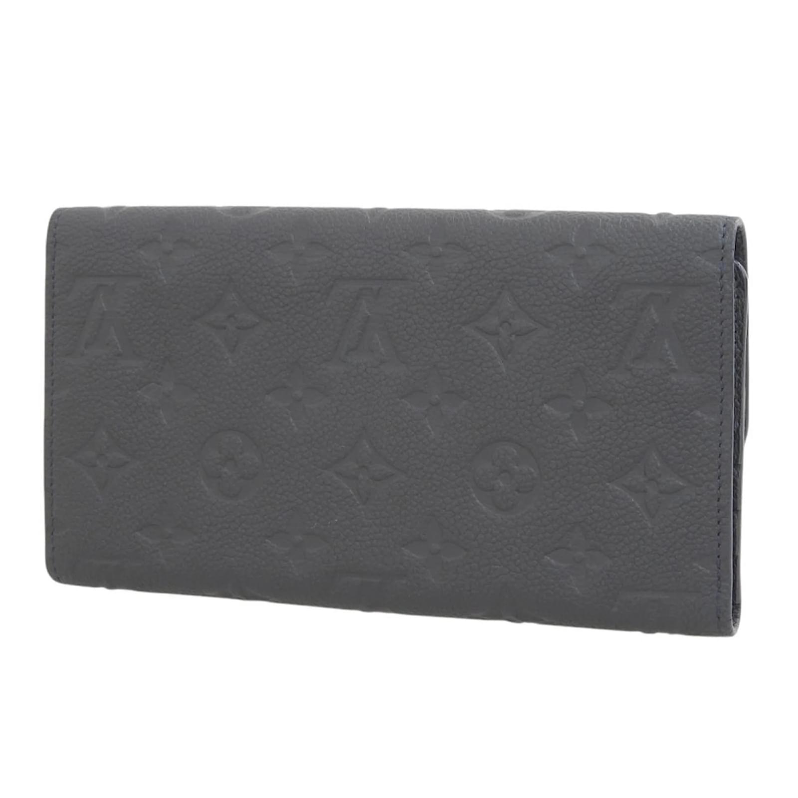 Louis Vuitton Monogram Empreinte Long Wallet Navy blue Cloth  ref.2282215