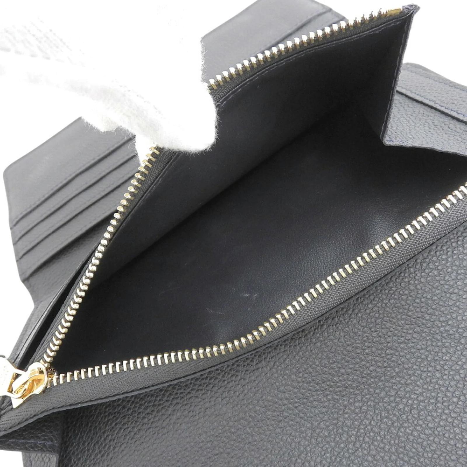 Louis Vuitton Monogram Empreinte Long Wallet Navy blue Cloth  ref.2282215