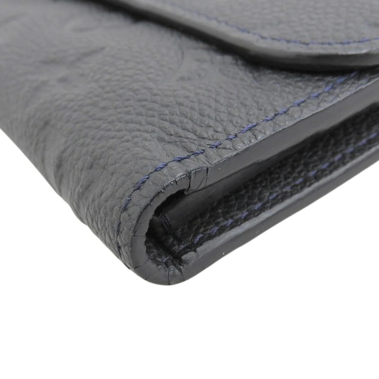 Louis Vuitton Monogram Empreinte Long Wallet Navy blue Cloth  ref.2282215