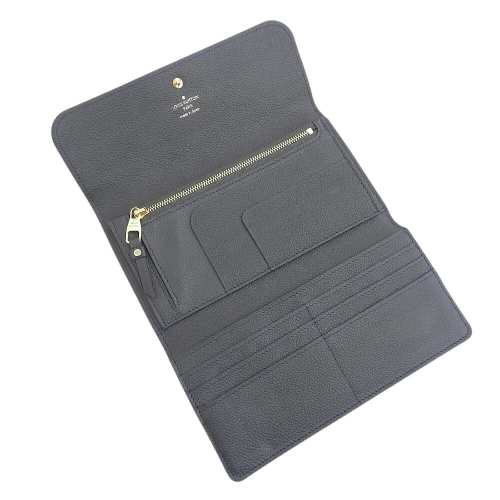 Louis Vuitton Monogram Empreinte Long Wallet Navy blue Cloth  ref.2282215