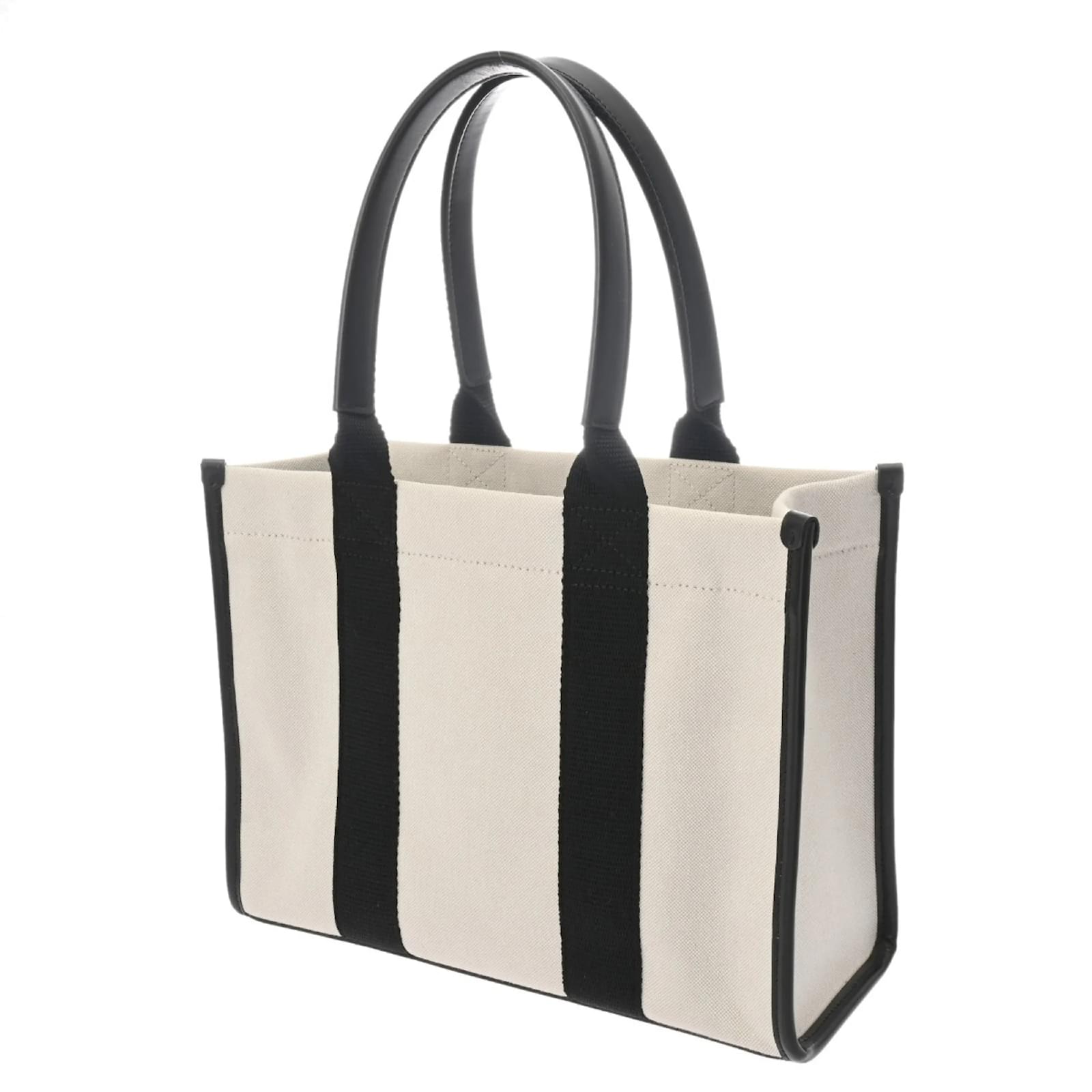 Everyday Balenciaga Hardware Small Tote Bag Black White Leather