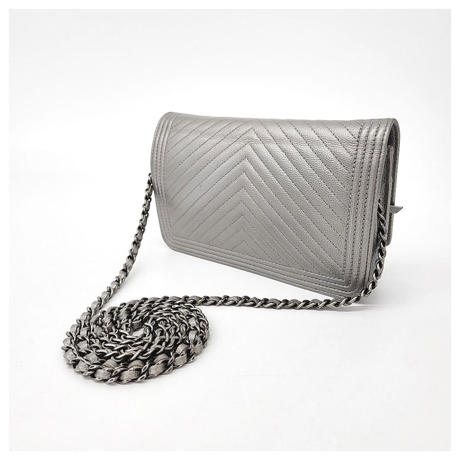 CHANEL Caviar Chevron WOC Mini Borsa a Tracolla A80287 (10154313