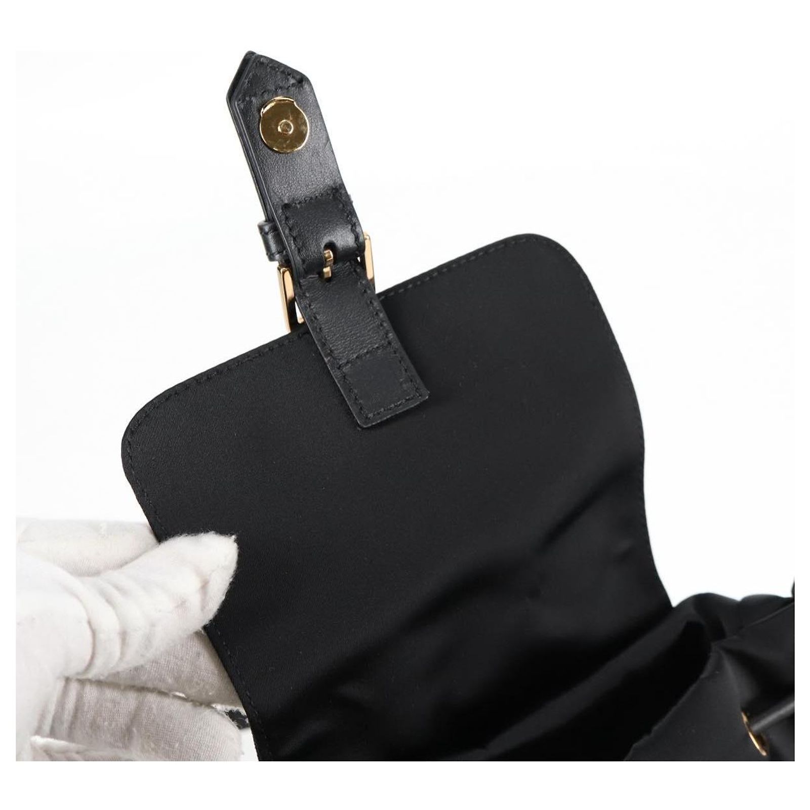 VERSACE Backpack Nylon Black Gold Auth 118728A VERSACE Backpack Nylon Black Gold Auth 118728A Golden ref  main image 3