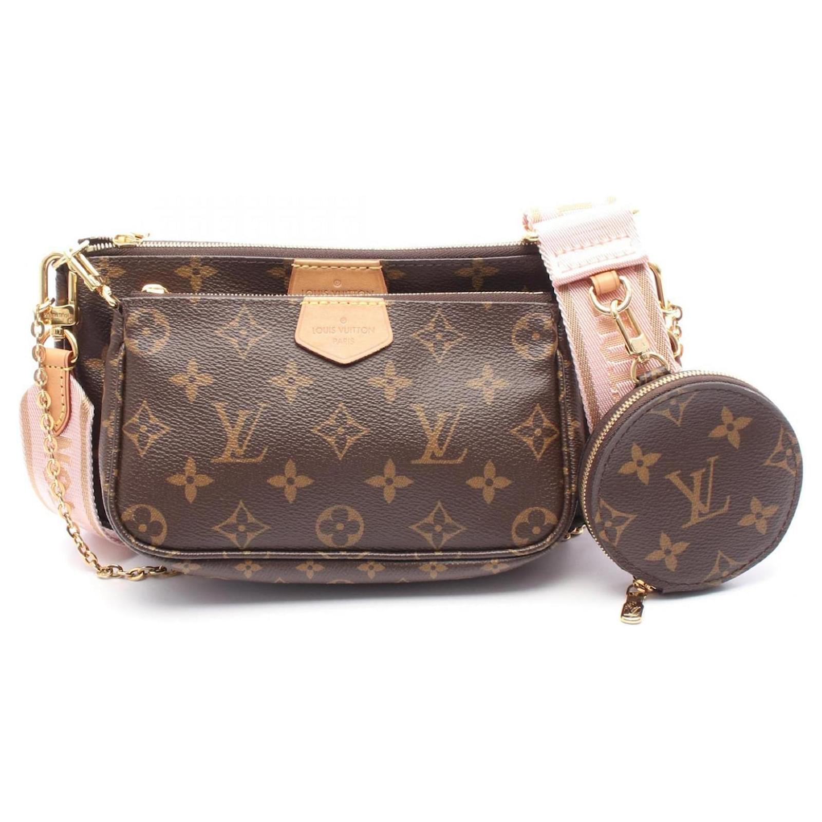 Louis Vuitton Multi Pochette Accessoires Shoulder Bag Brown Pink