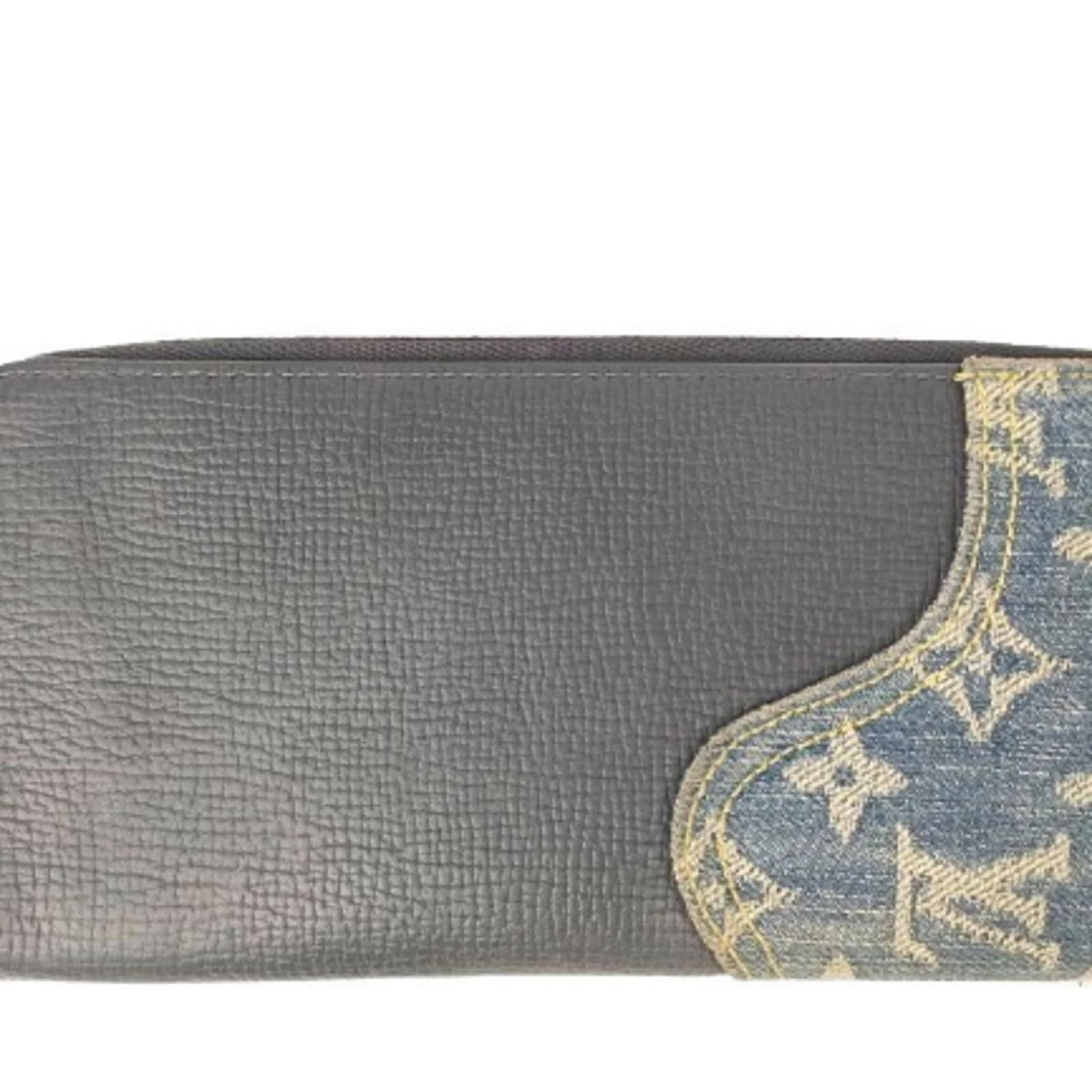 Louis Vuitton Long Wallet NIGO Collaboration Blue Navy blue Leather Denim  ref.2287183