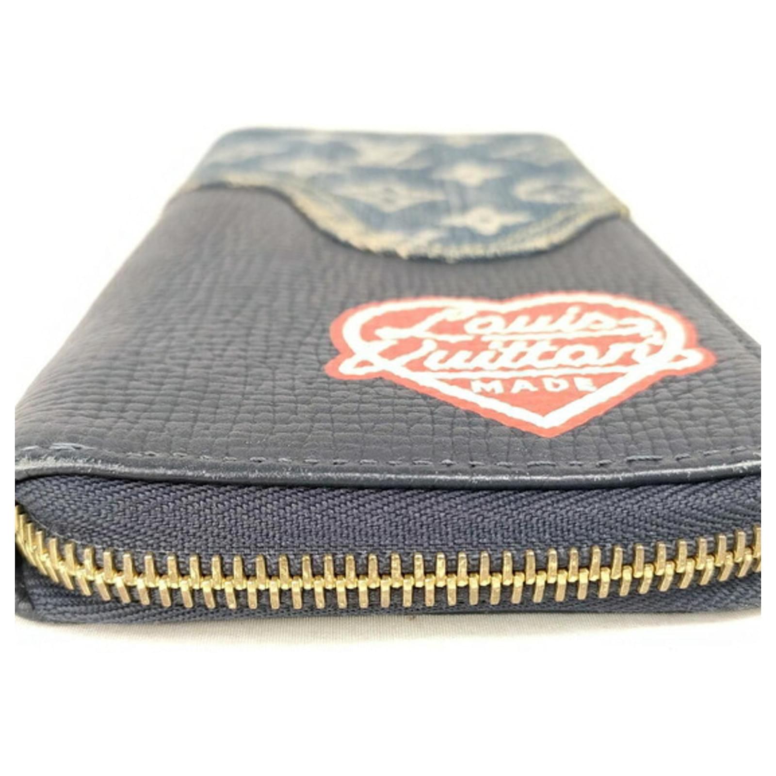 Louis Vuitton Long Wallet NIGO Collaboration Blue Navy blue Leather Denim  ref.2287183