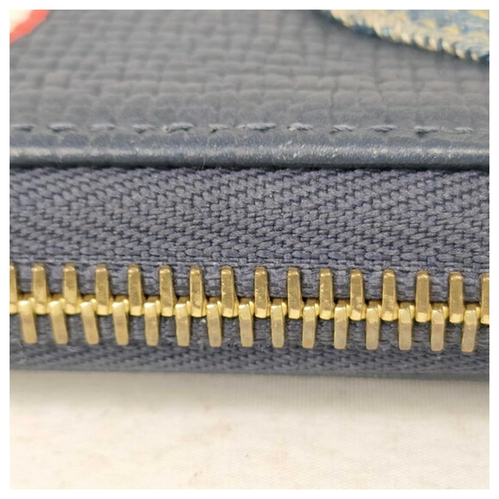 Louis Vuitton Long Wallet NIGO Collaboration Blue Navy blue Leather Denim  ref.2287183