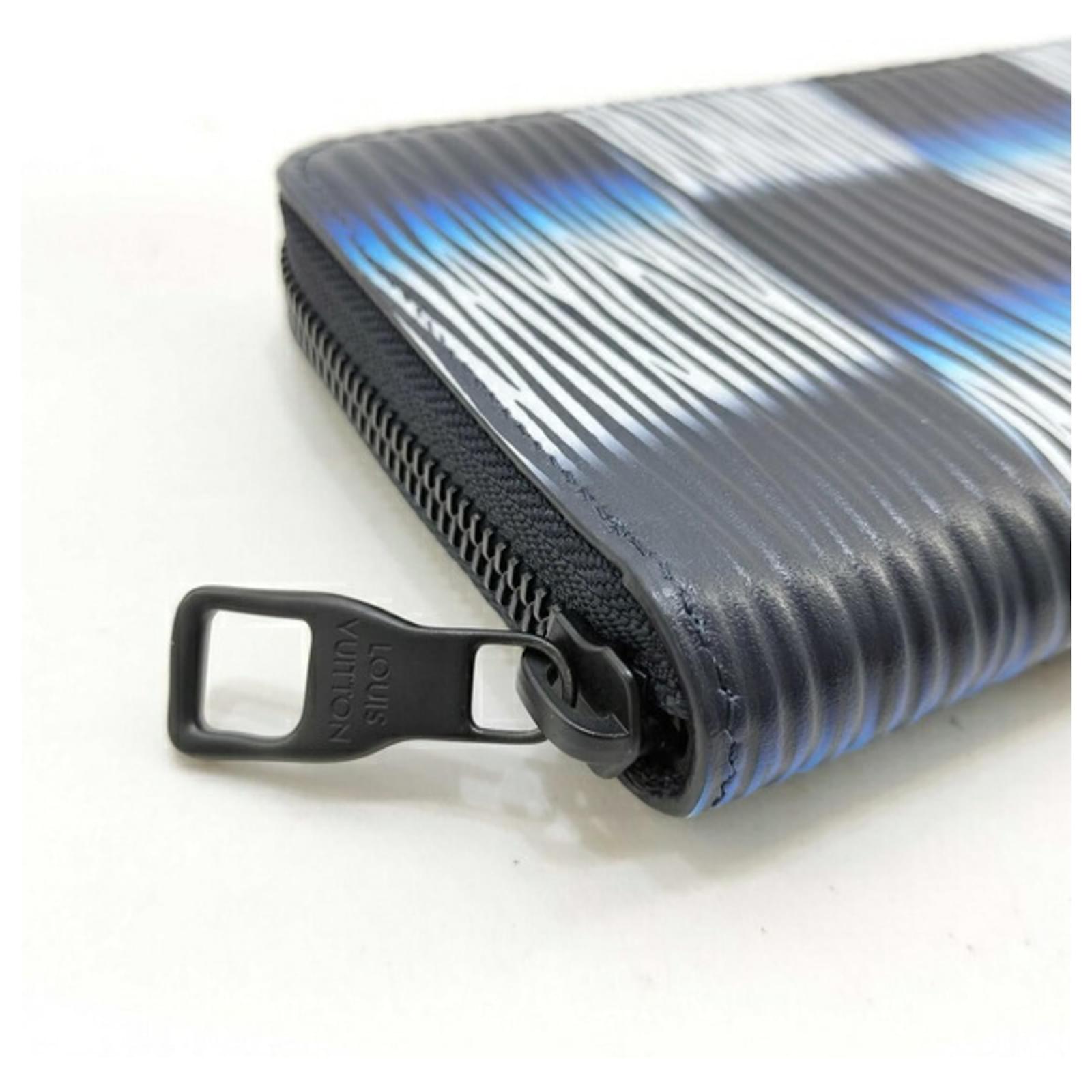 Louis Vuitton Long Wallet Black White Blue Navy blue Leather ref.2287283