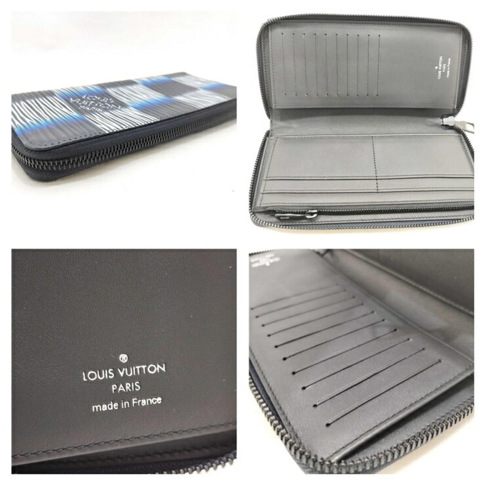 Louis Vuitton Long Wallet Black White Blue Navy blue Leather ref.2287283