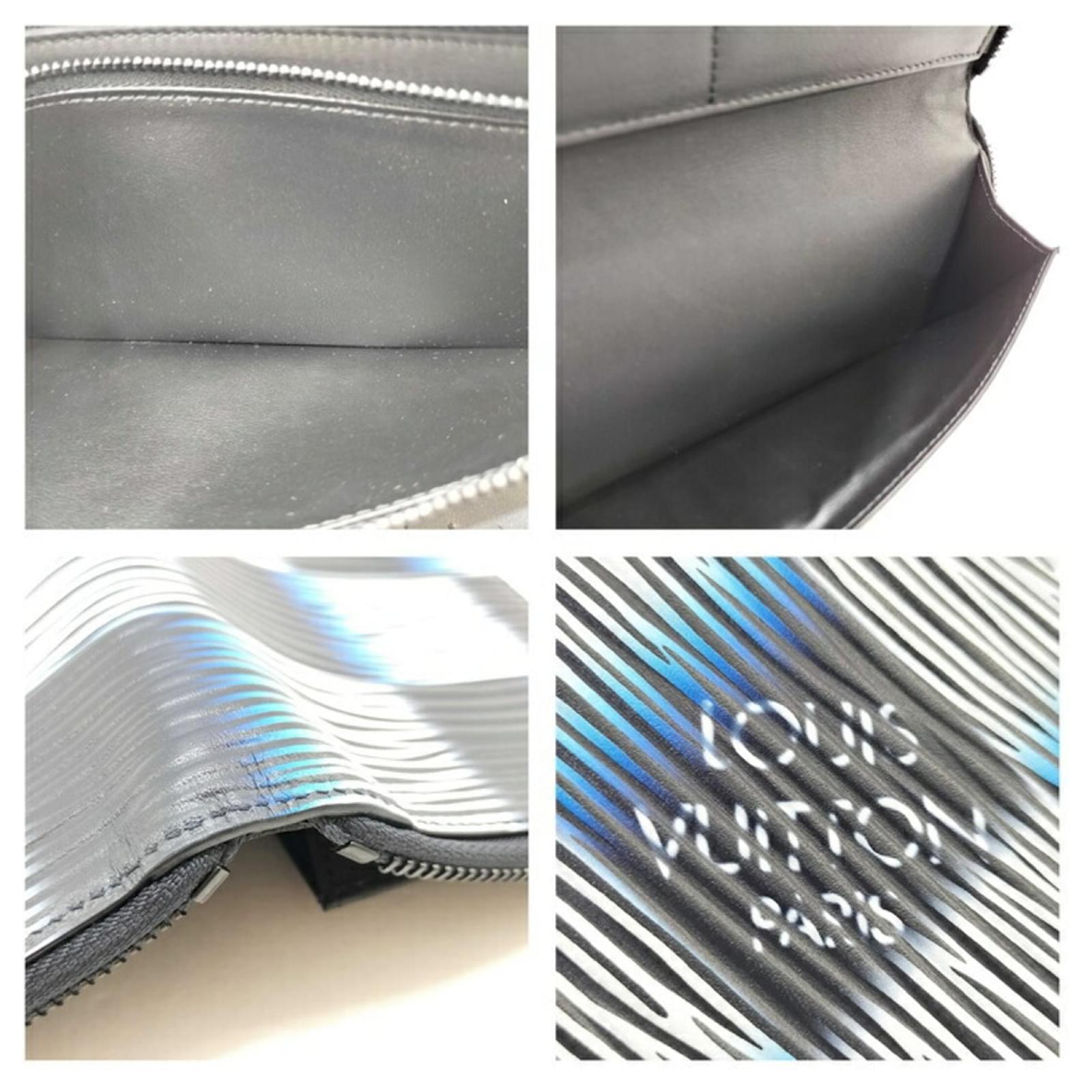 Louis Vuitton Long Wallet Black White Blue Navy blue Leather ref.2287283