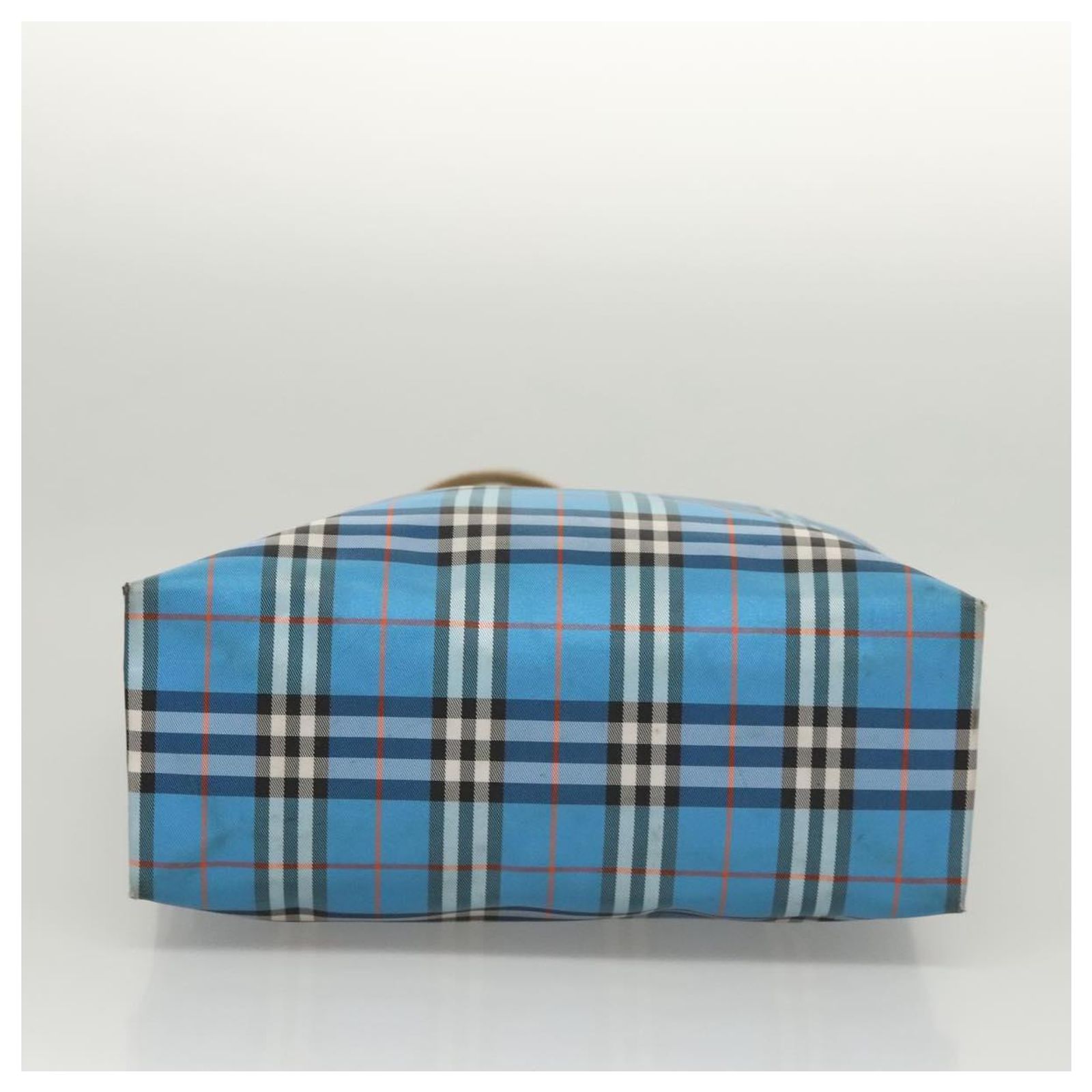 BURBERRY Nova Check Tote Bag Nylon Blue Auth mr1314 ref.2287606 