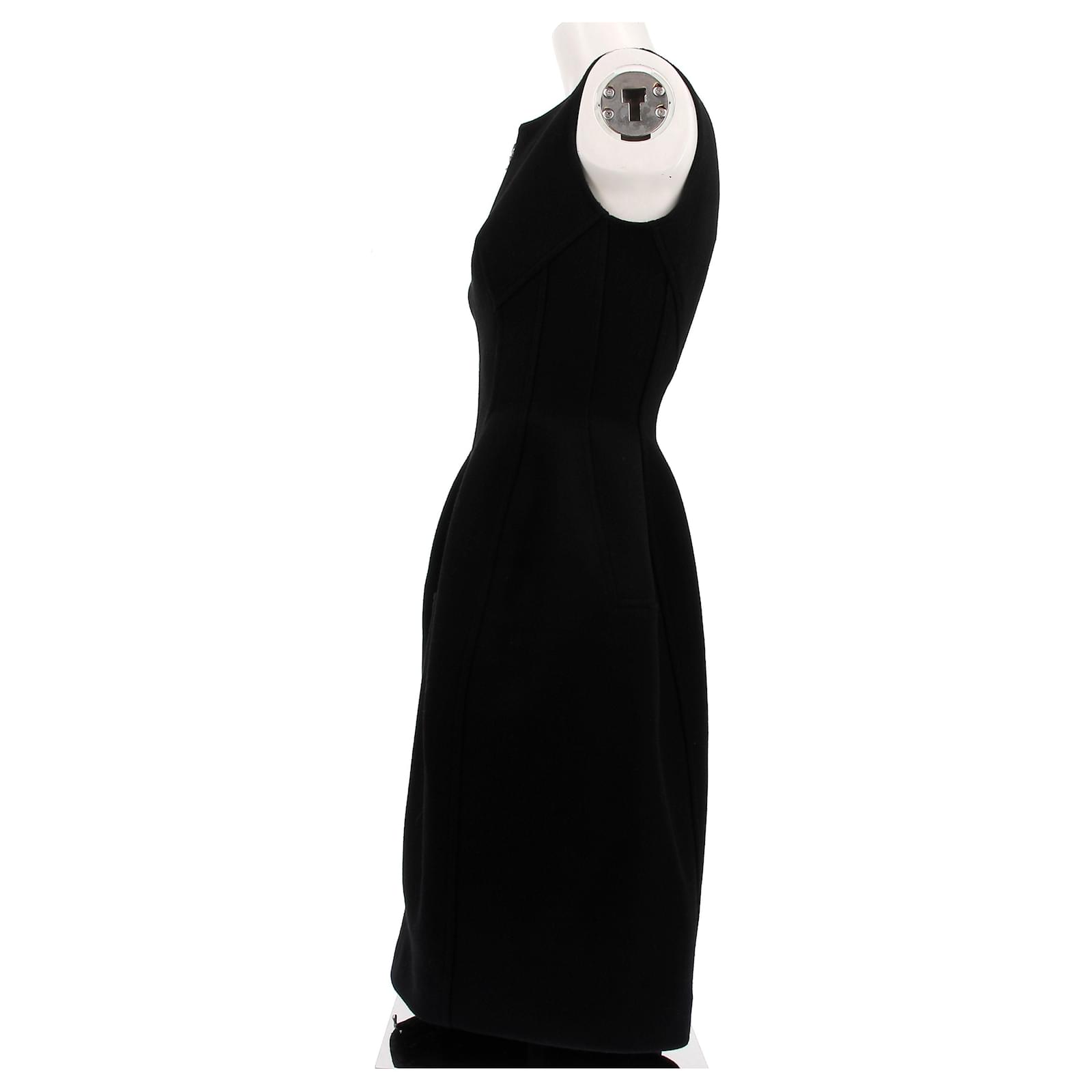 Alaa Black and Brown Wool Dress ref.2289102 - Joli Closet Alaa Black and Brown Wool Dress ref.2289102 - Joli Closet