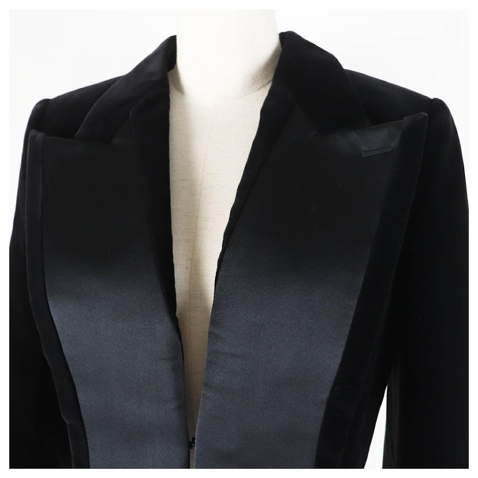 Fendi Velvet Cropped Jacket Black 40 Women Cloth Rayon ref.2289321